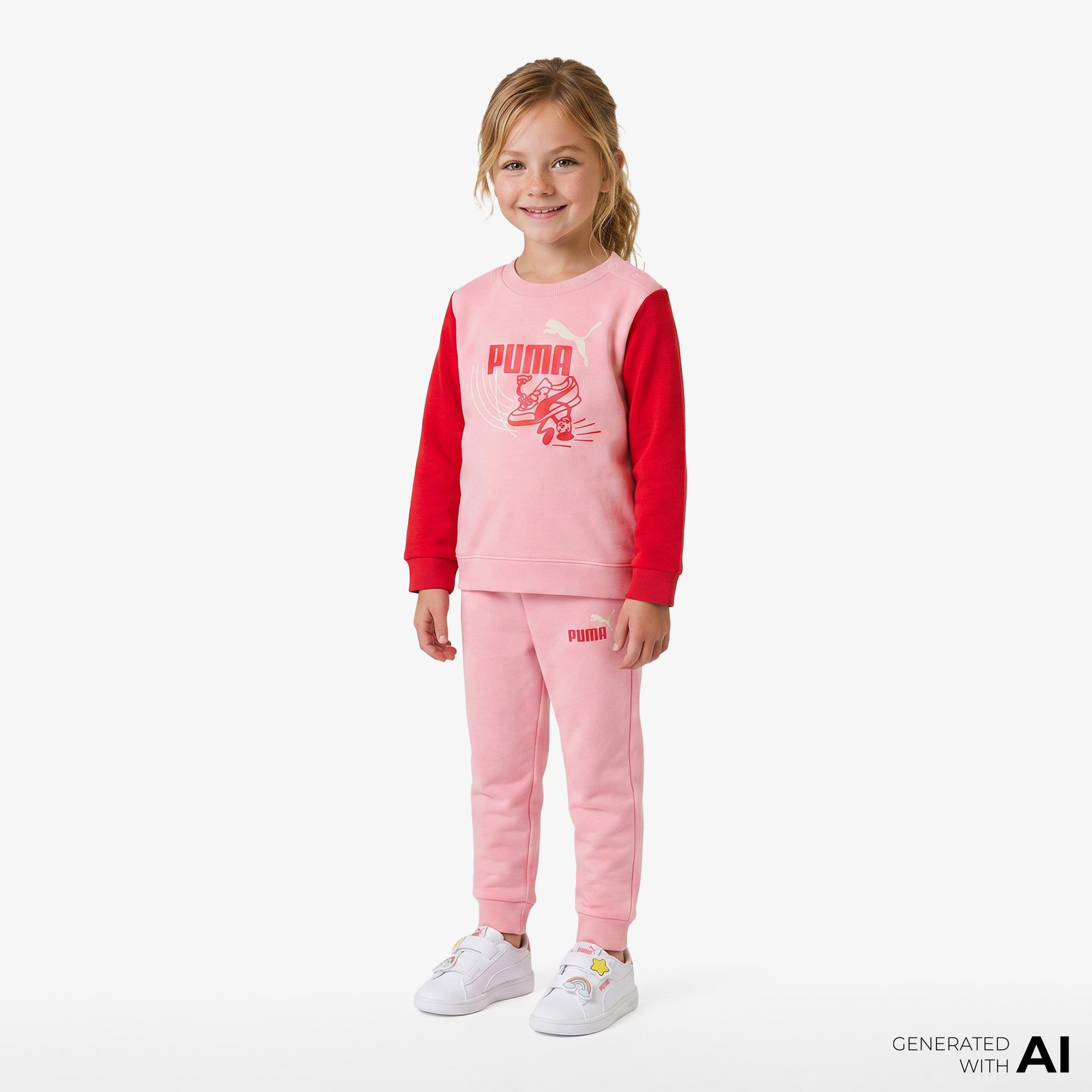 Puma Minicats Little Runners Çocuk Pembe Eşofman Takımı