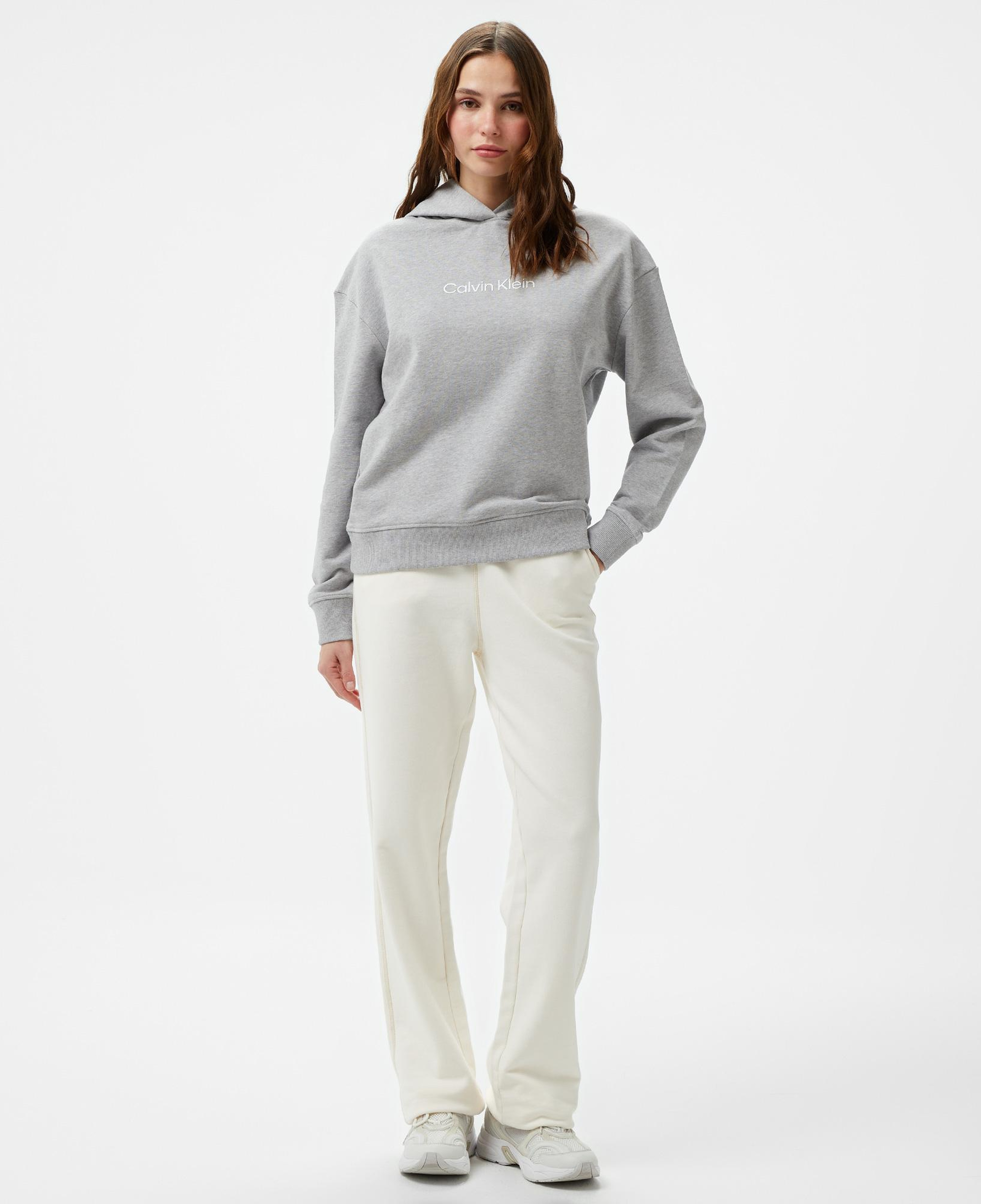 Calvin Klein Hero Logo Kadın Gri Hoodie