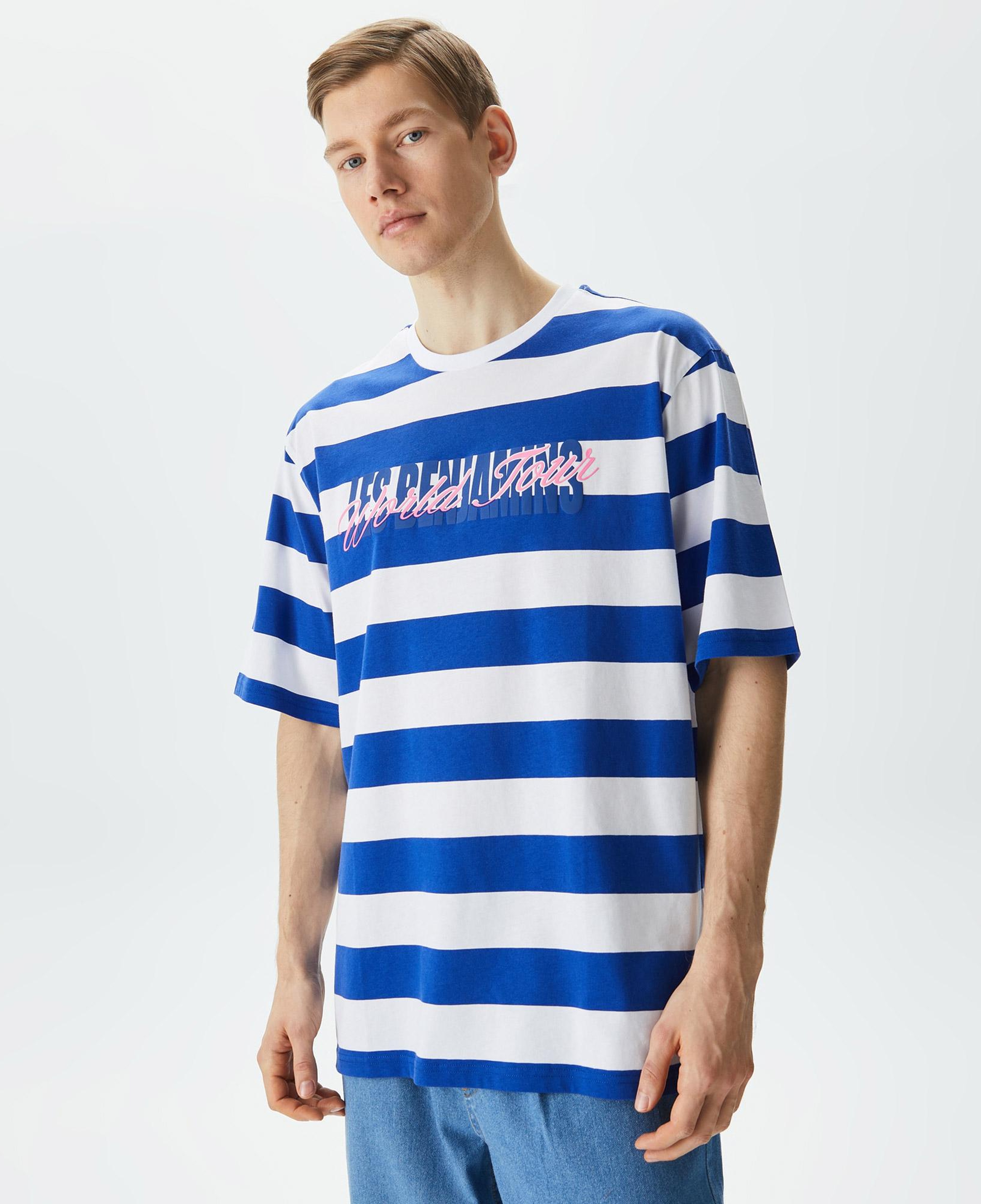 Les Benjamins Kısmet Voyage East To West 029 Erkek Mavi/Beyaz T-Shirt