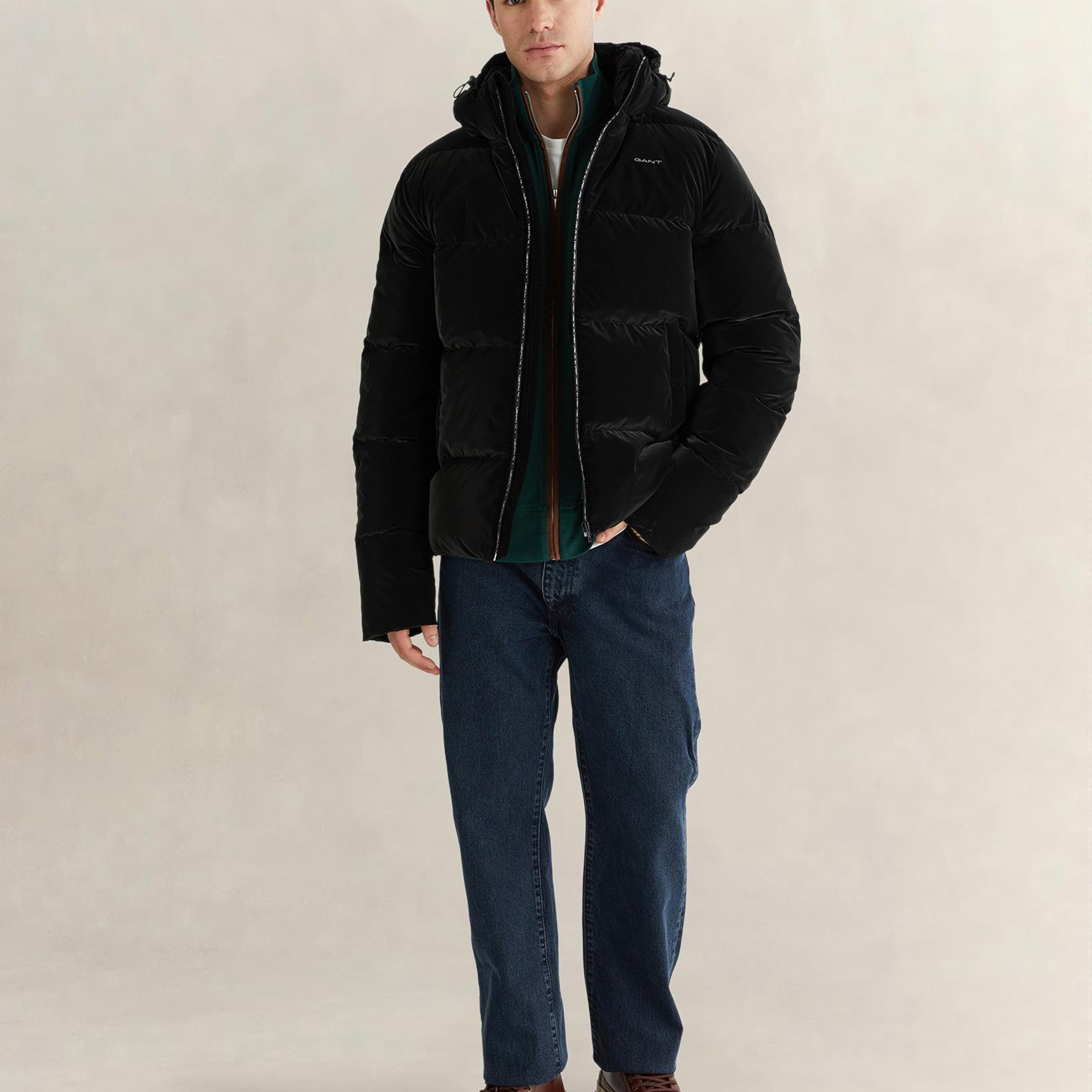 GANT Erkek Siyah Regular Fit Fermuarlı Mont