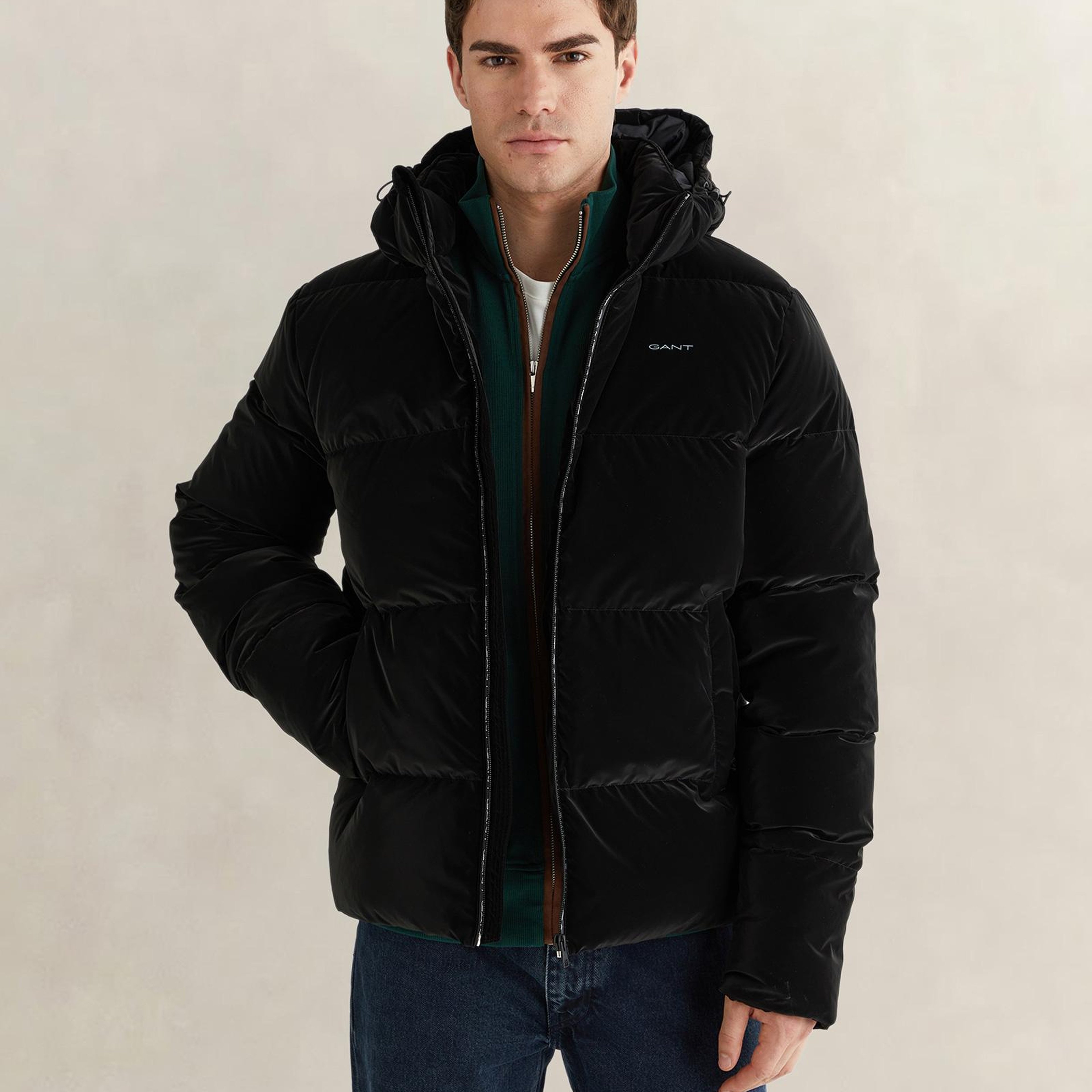 GANT Erkek Siyah Regular Fit Fermuarlı Mont