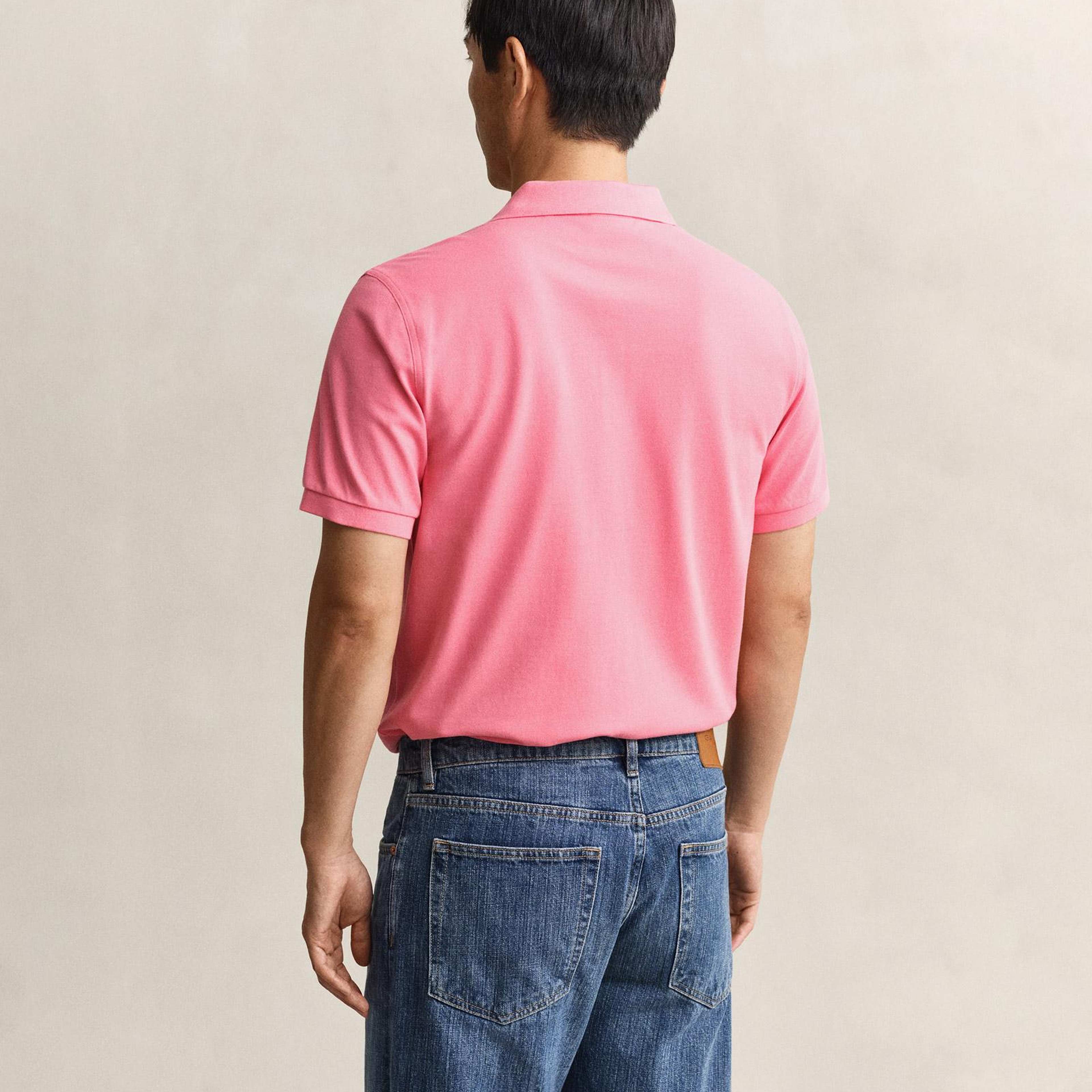 GANT Erkek Pembe Regular Fit Logolu Polo Yaka T-Shirt
