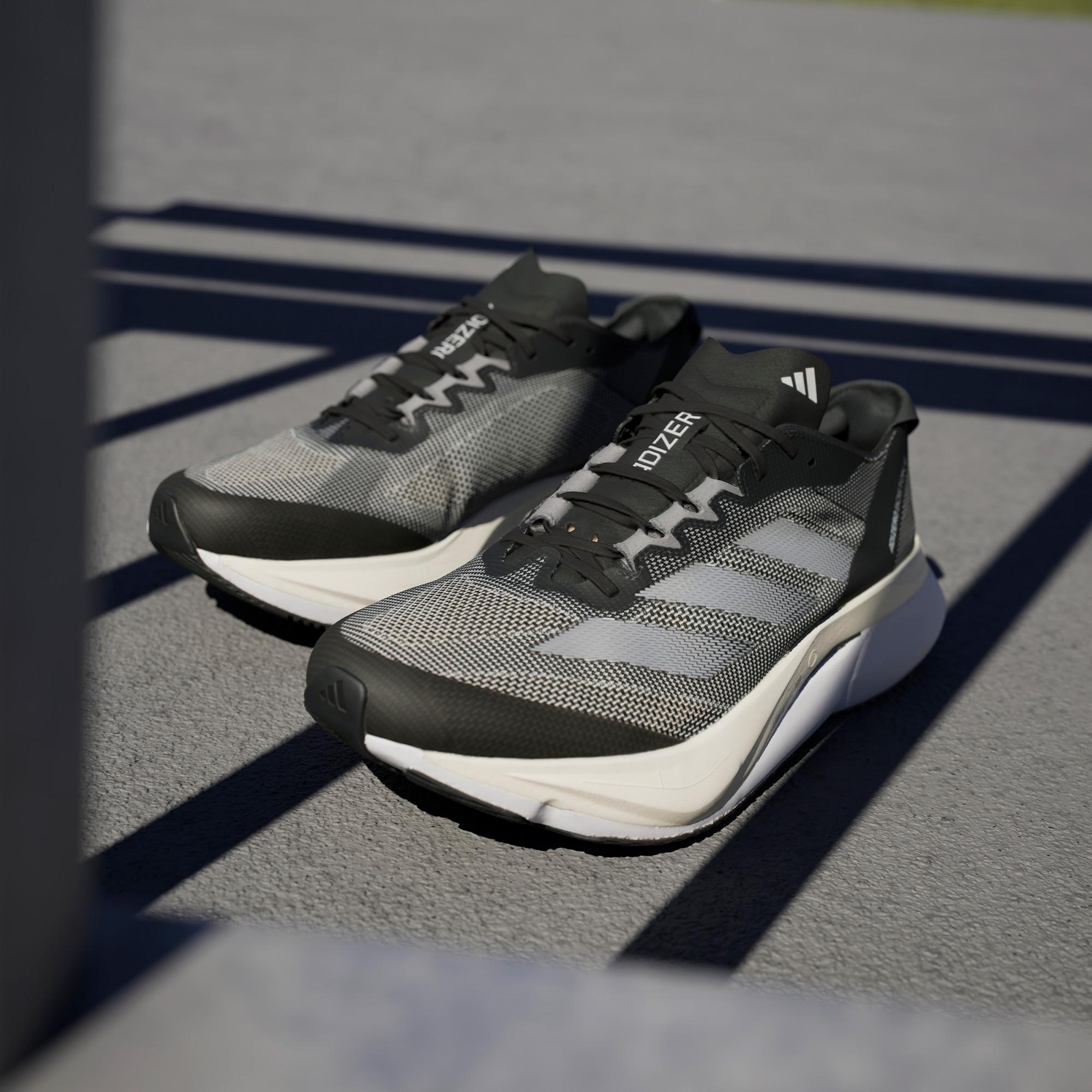 adidas Adizero Boston 12 Erkek Gri Koşu Ayakkabısı