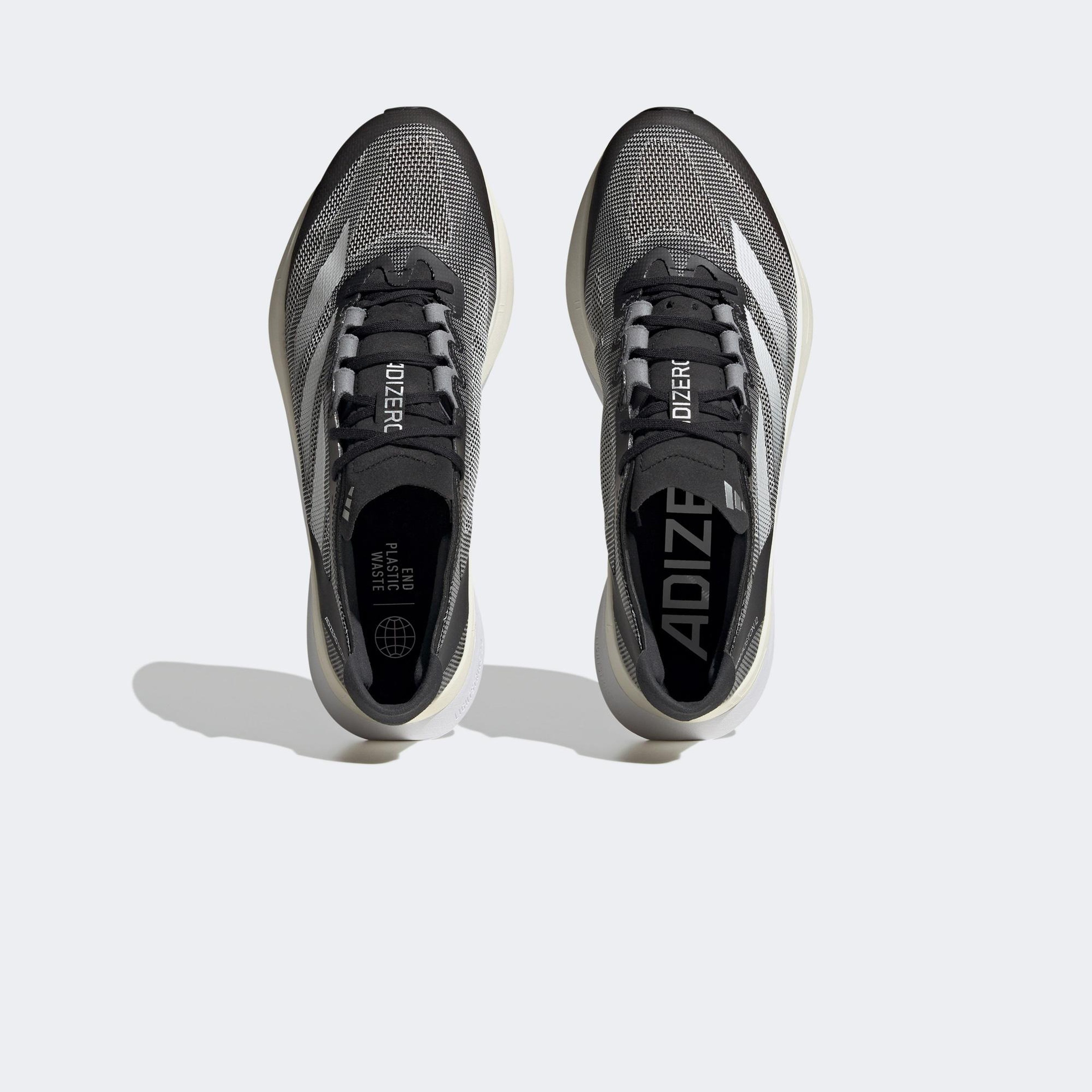 adidas Adizero Boston 12 Erkek Gri Koşu Ayakkabısı