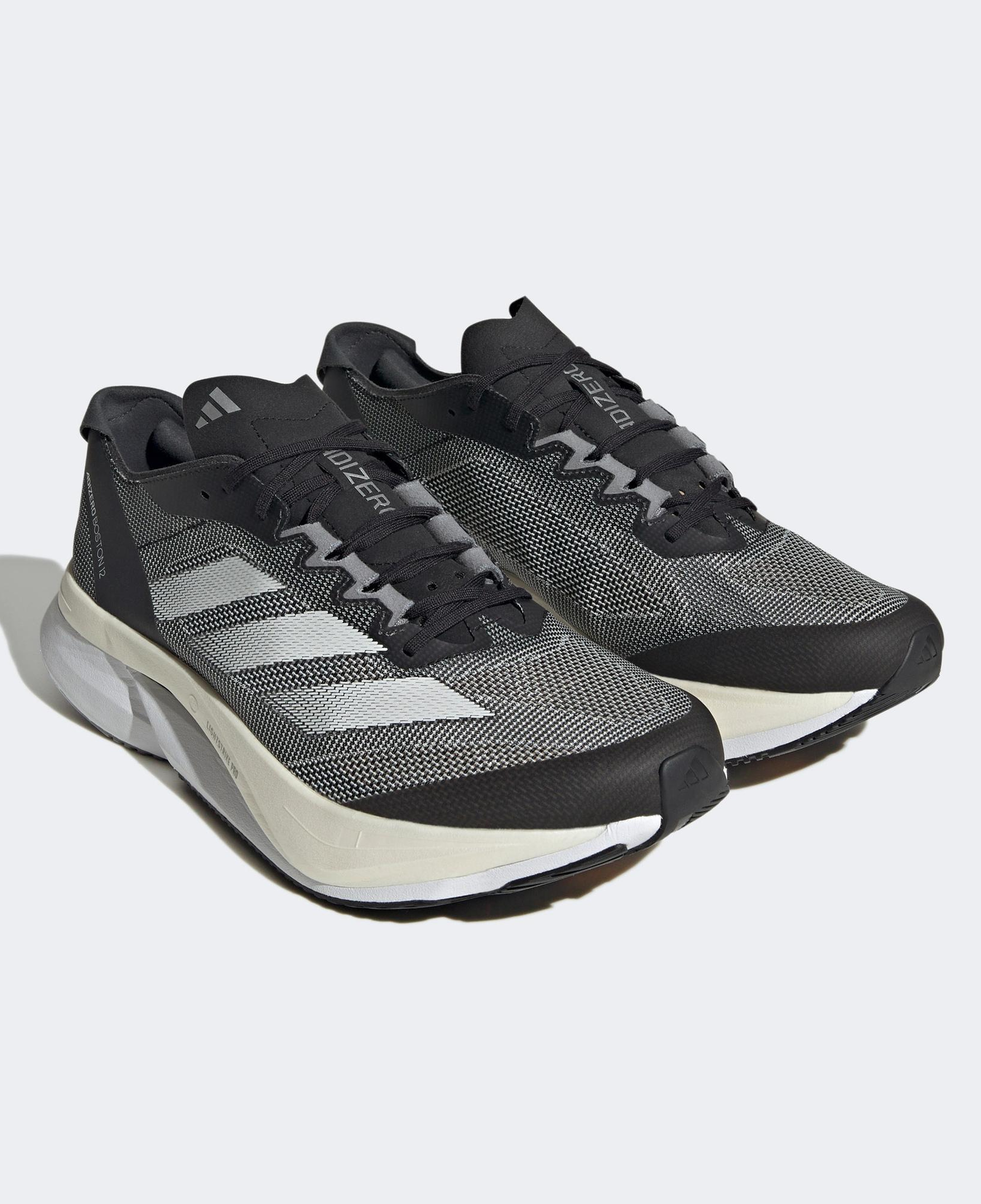 adidas Adizero Boston 12 Erkek Gri Koşu Ayakkabısı