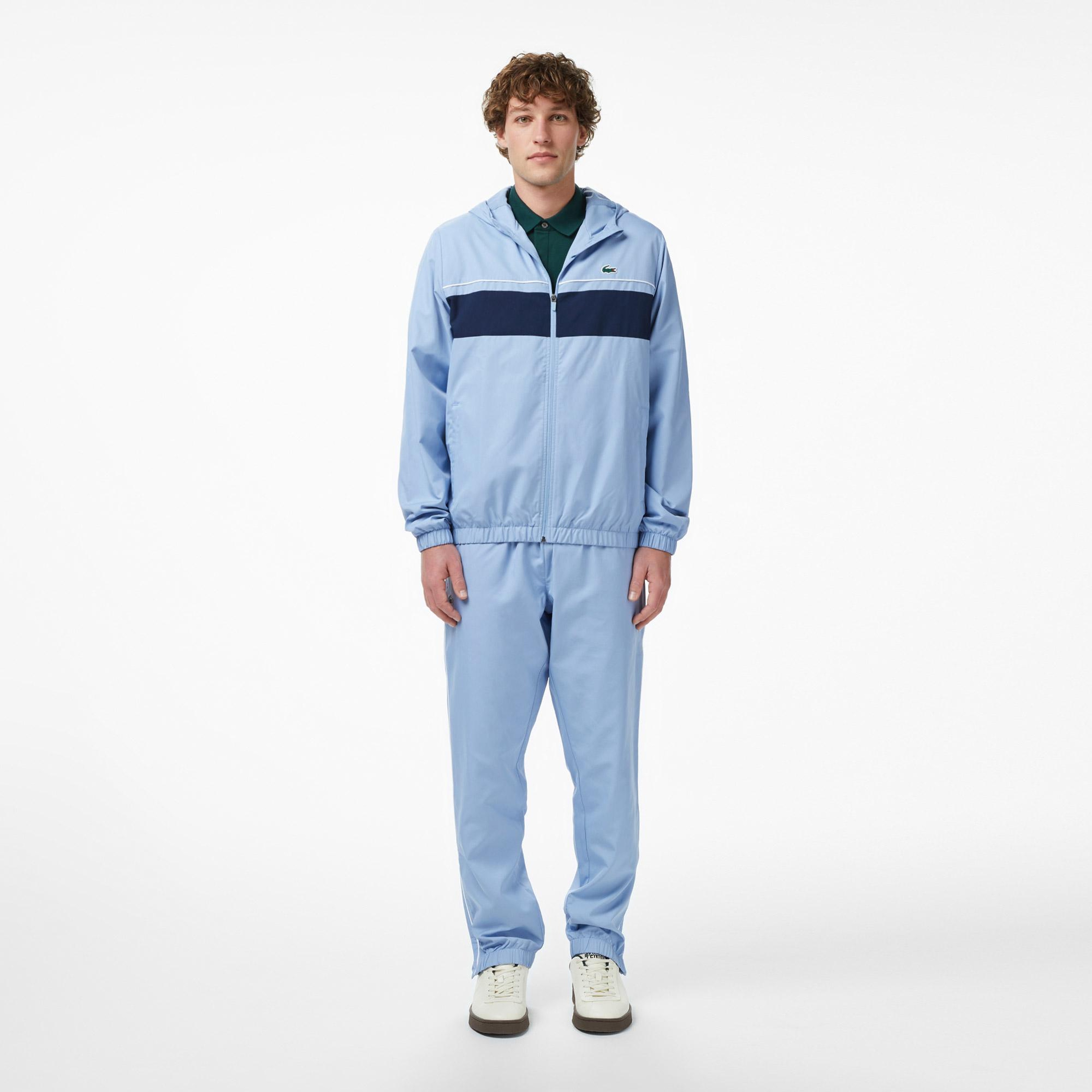Lacoste Erkek Regular Fit Kapüşonlu Renk Bloklu Mavi Eşofman Takımı