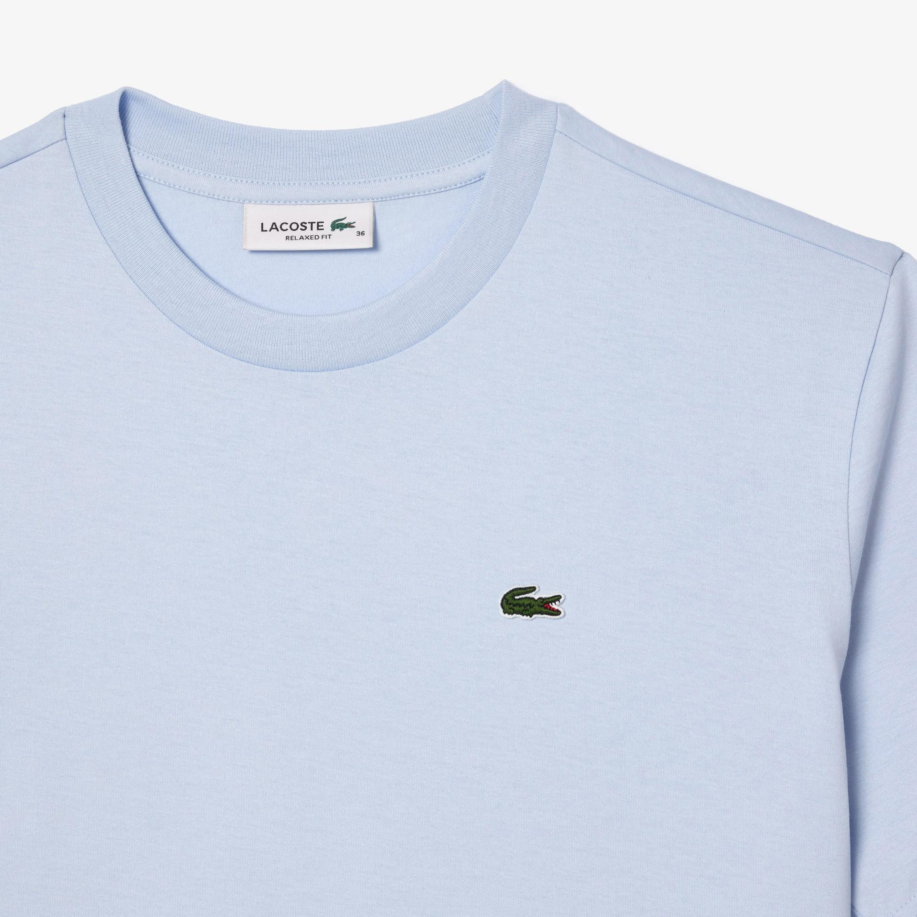 Lacoste Kadın Relaxed Fit Bisiklet Yaka Mavi T-Shirt