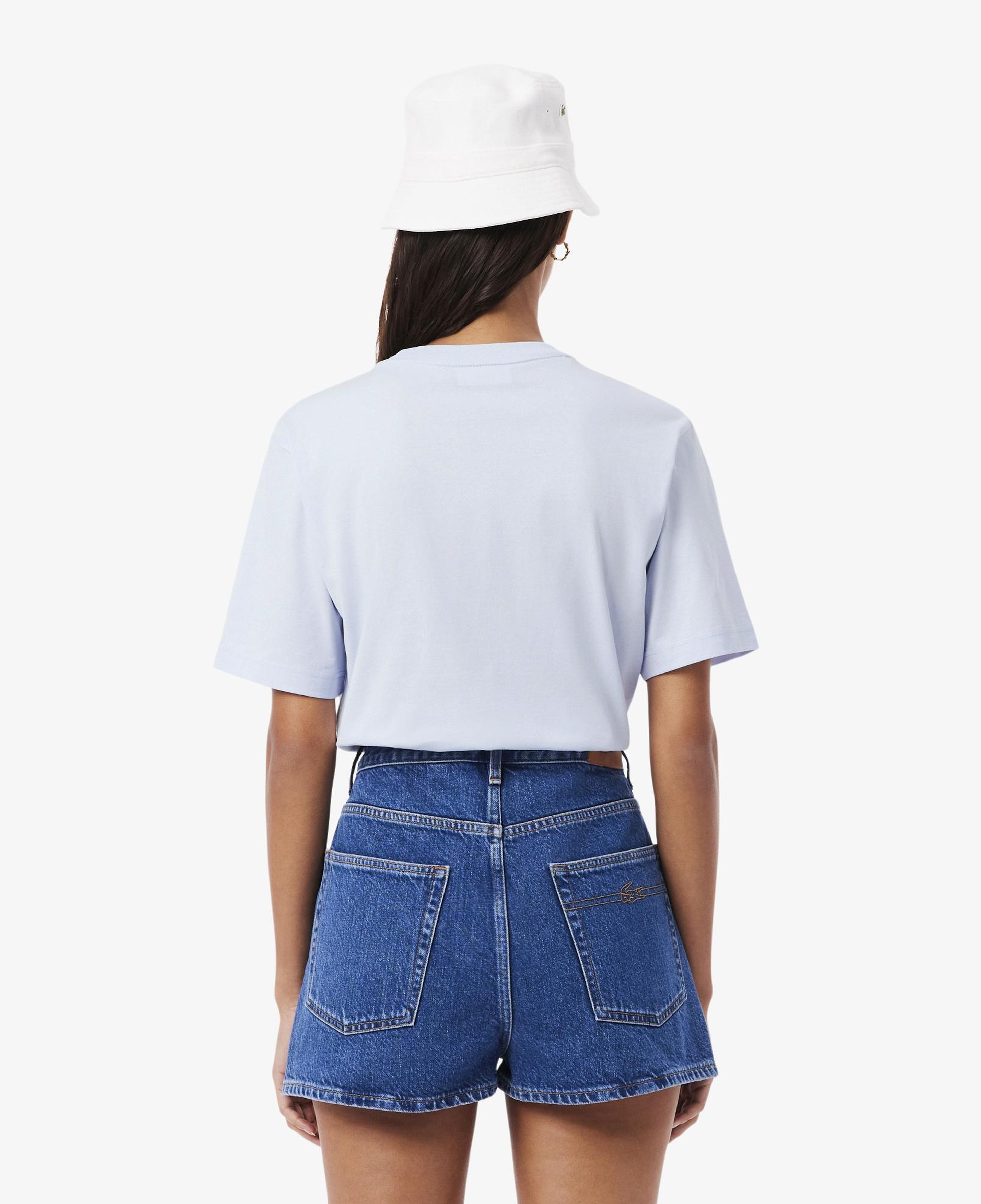 Lacoste Kadın Relaxed Fit Bisiklet Yaka Mavi T-Shirt