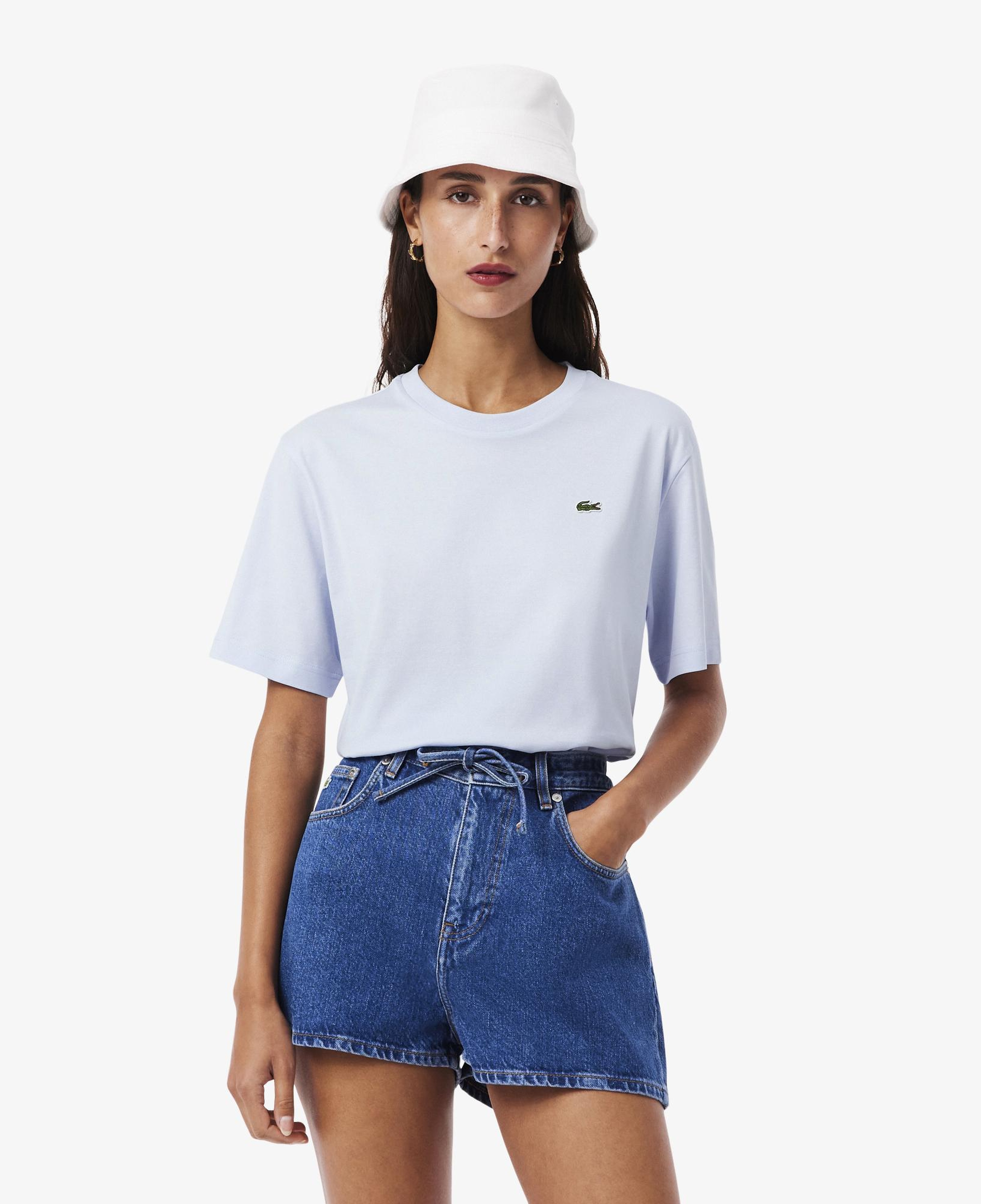 Lacoste Kadın Relaxed Fit Bisiklet Yaka Mavi T-Shirt