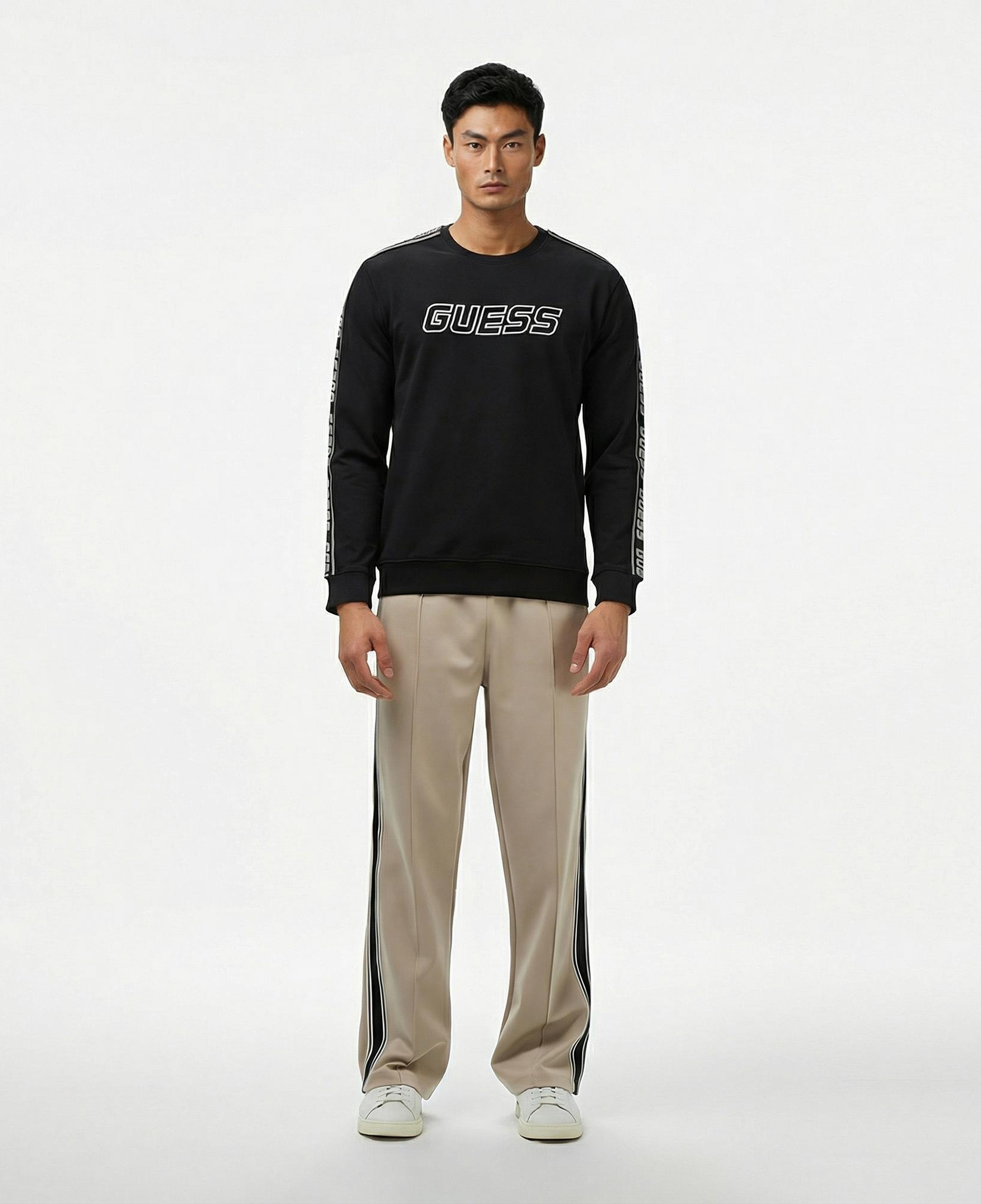 Guess Arlo Erkek Siyah Sweatshirt