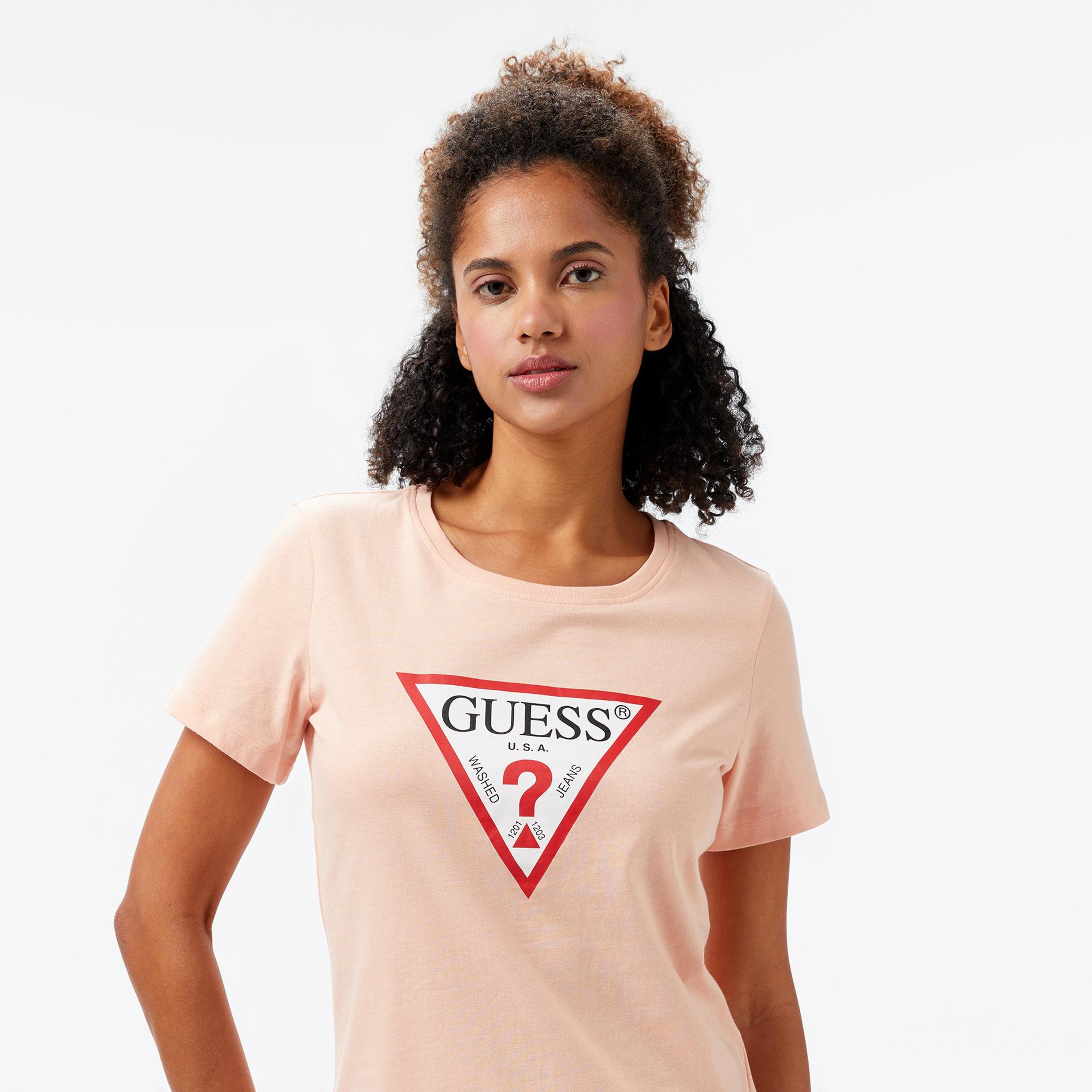 Guess Original Mid Organiceam 180 Kadın Pembe T-Shirt