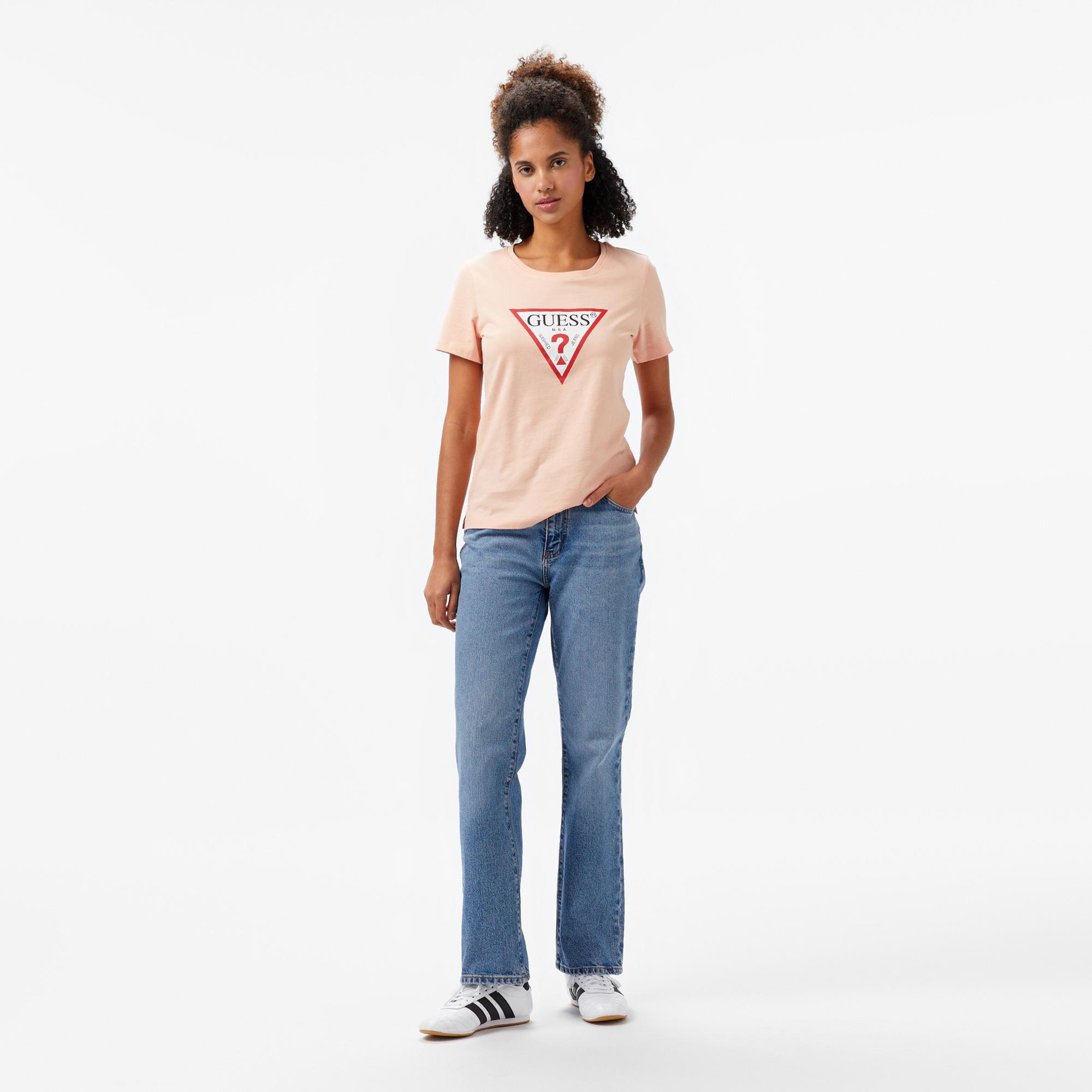 Guess Original Mid Organiceam 180 Kadın Pembe T-Shirt