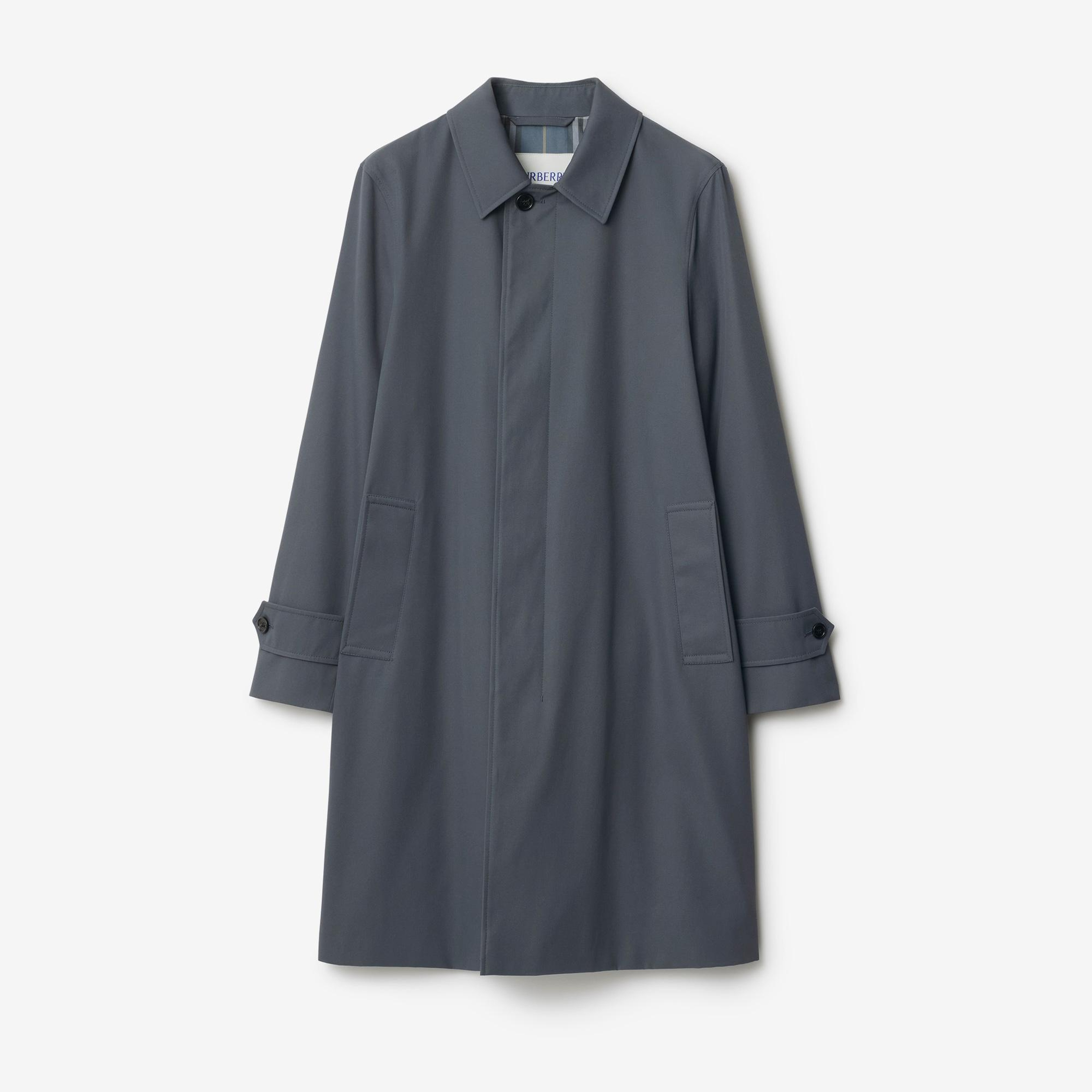 Burberry Cas Long Gabardine Erkek Gri Palto