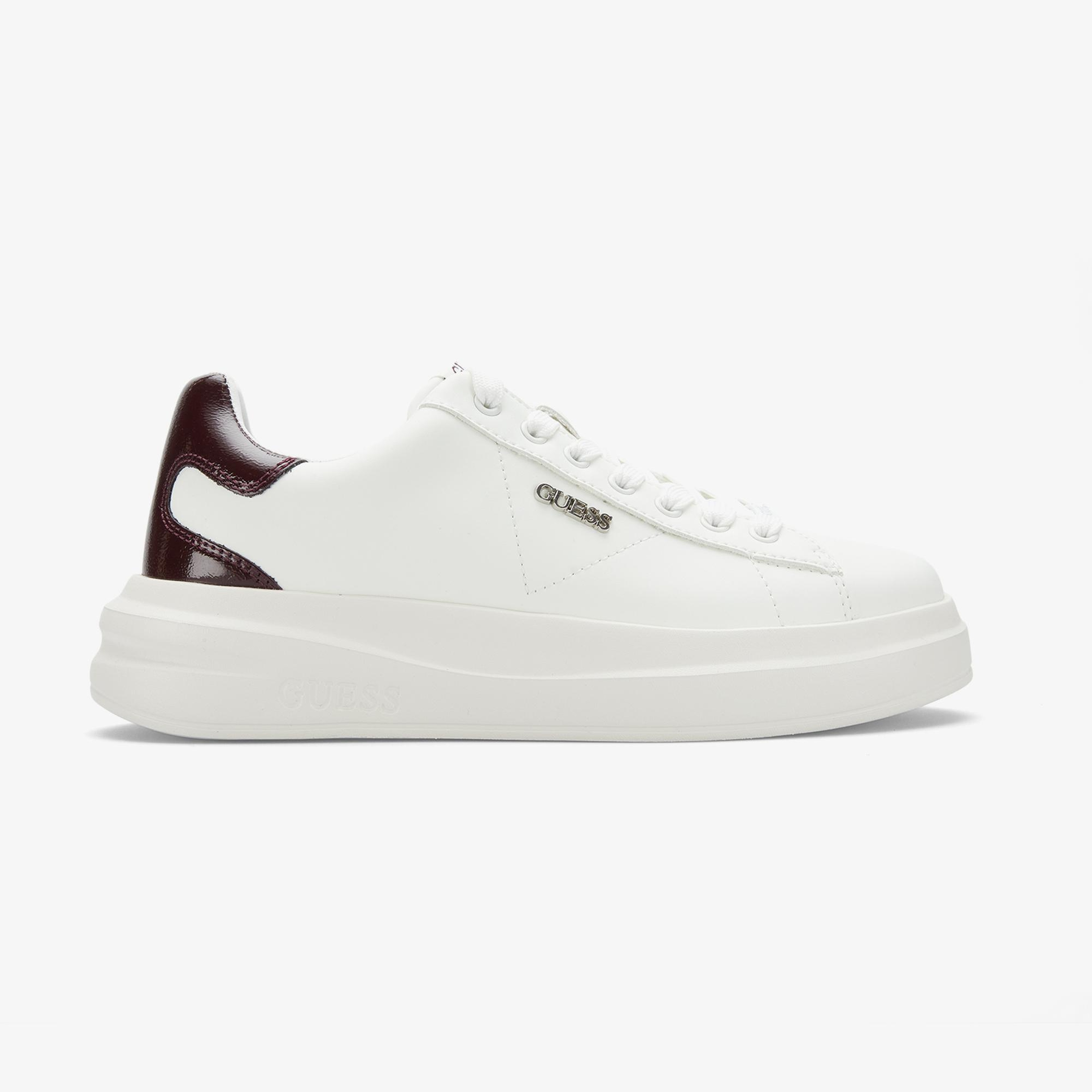 Guess Elbina Deri Kadın Beyaz Sneaker