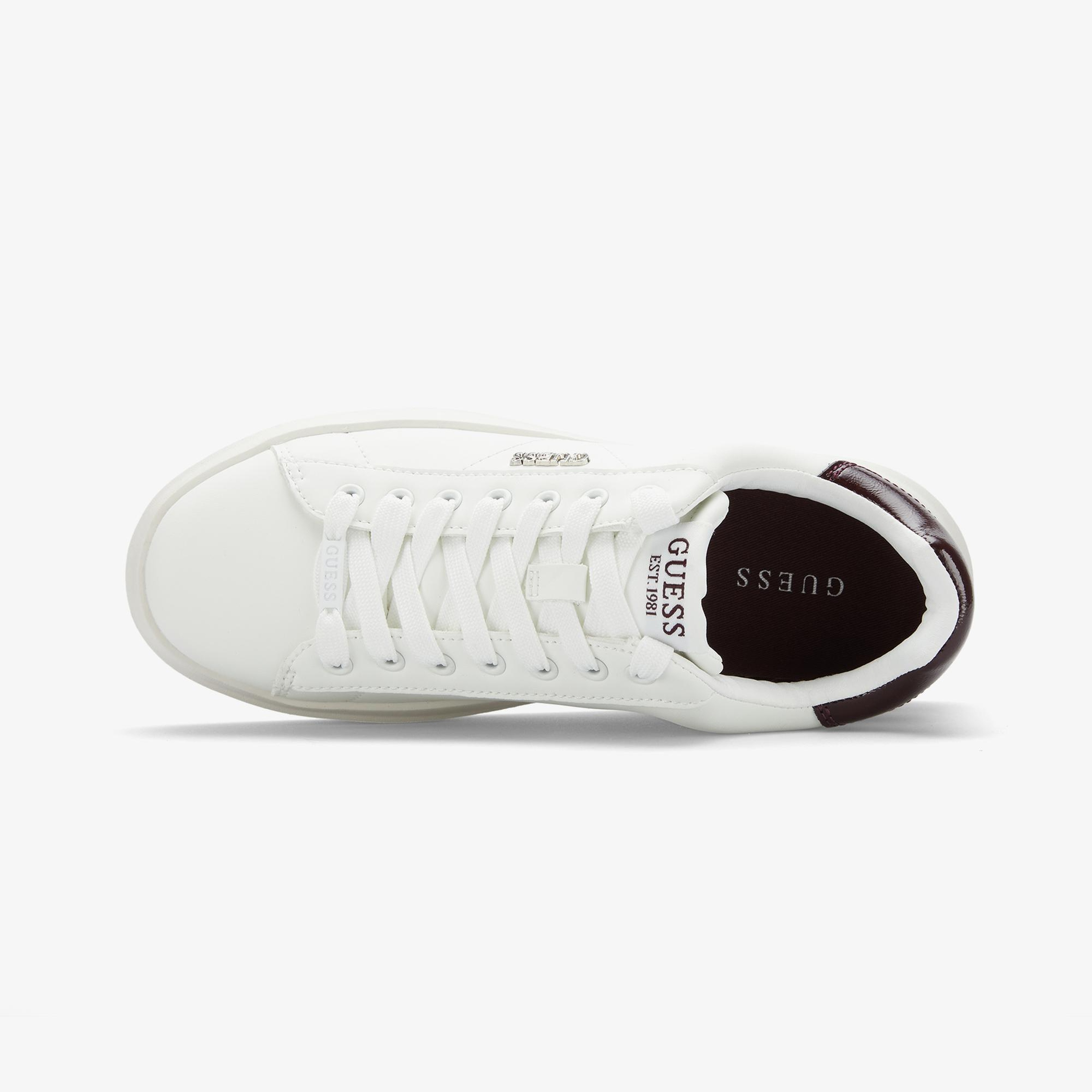 Guess Elbina Deri Kadın Beyaz Sneaker