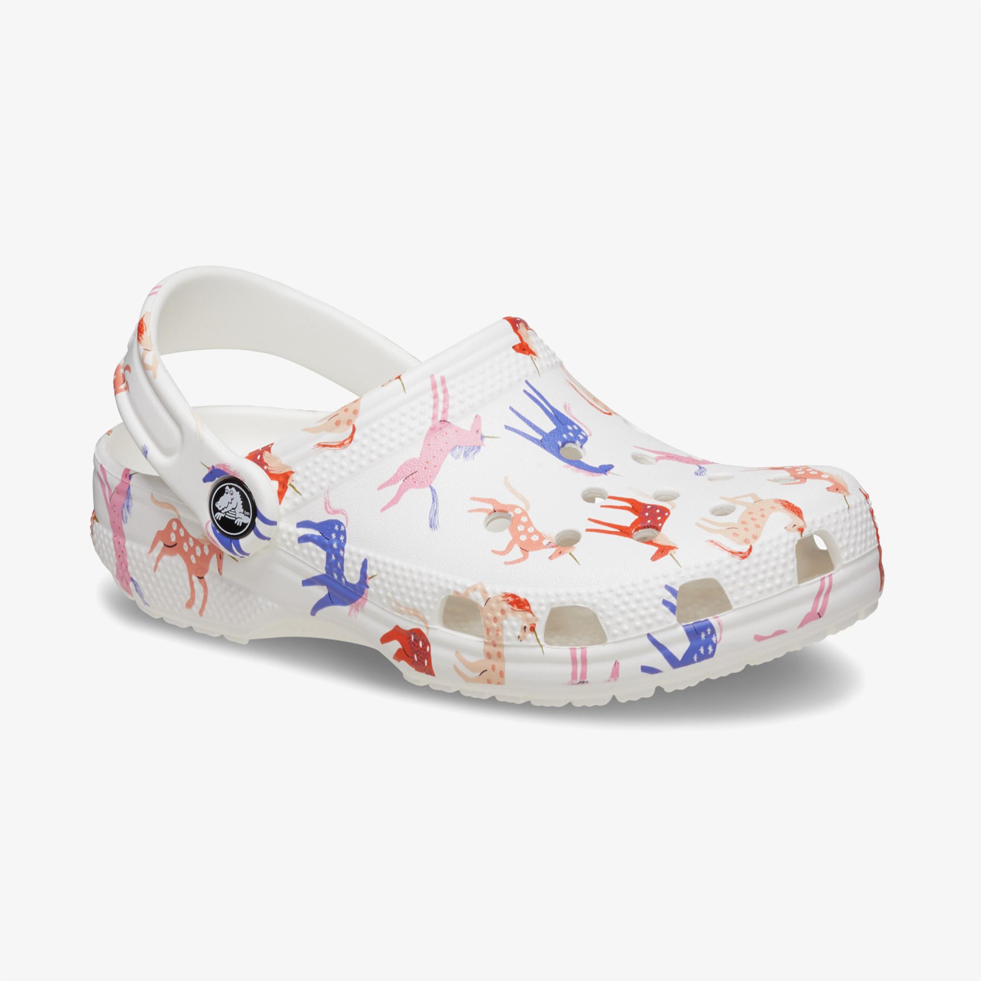 Crocs Classic Character Paint Çocuk Beyaz Terlik