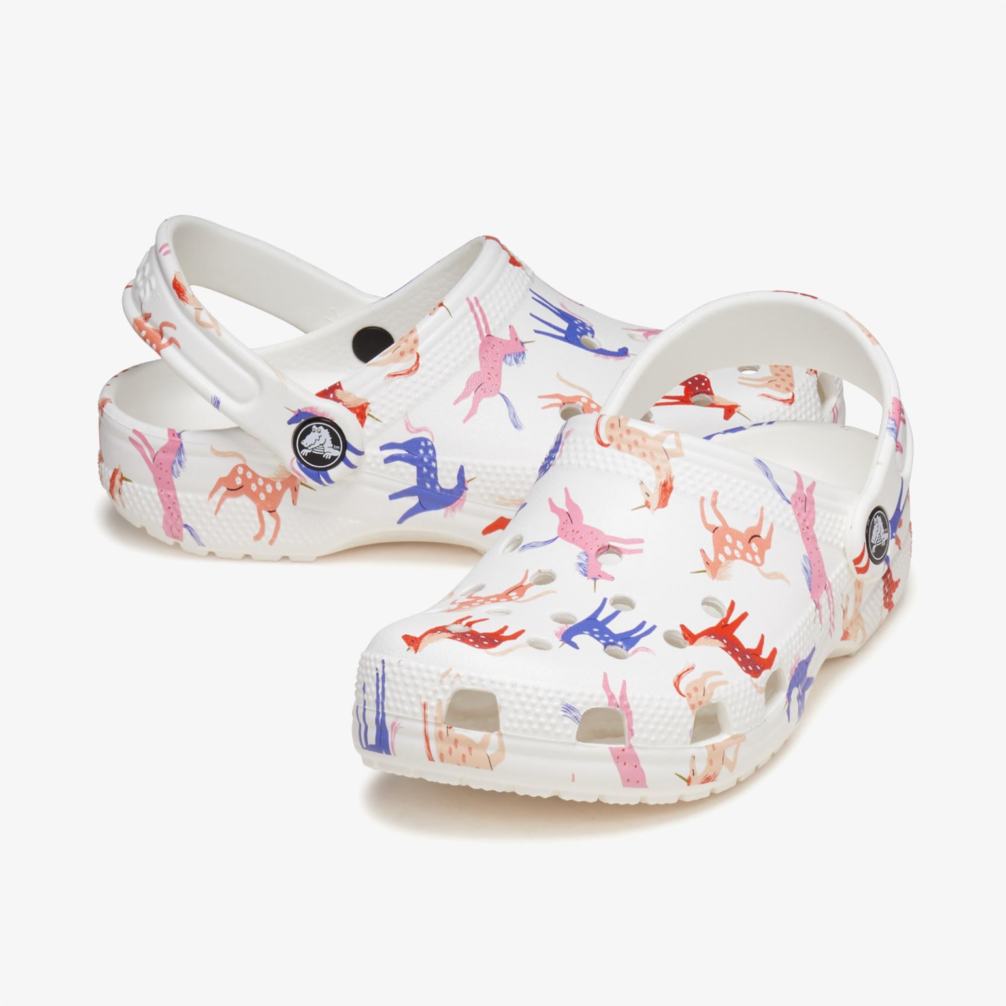 Crocs Classic Character Paint Çocuk Beyaz Terlik