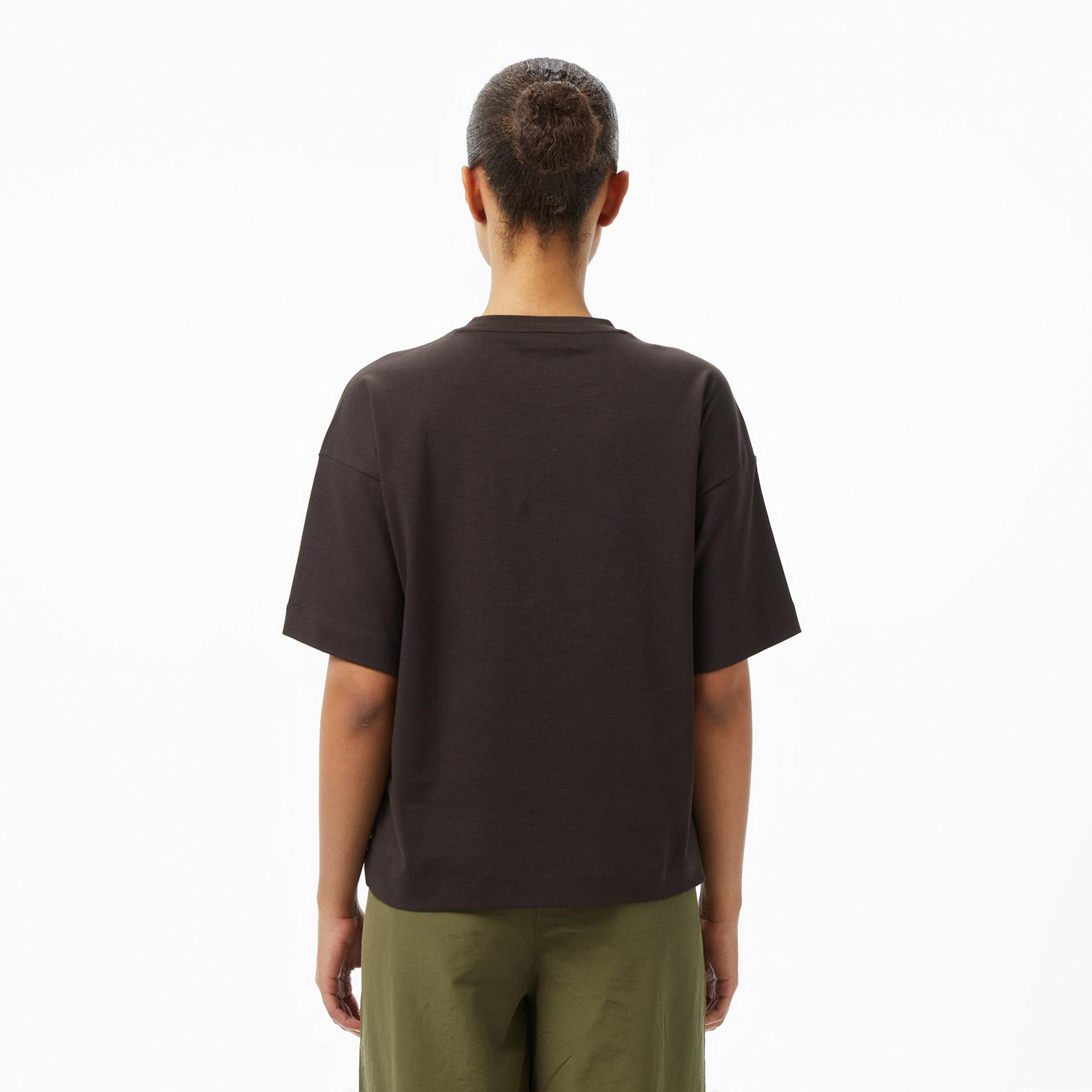 Lacoste Relaxed Fit Landscape Crocodile Kadın Kahverengi T-Shirt