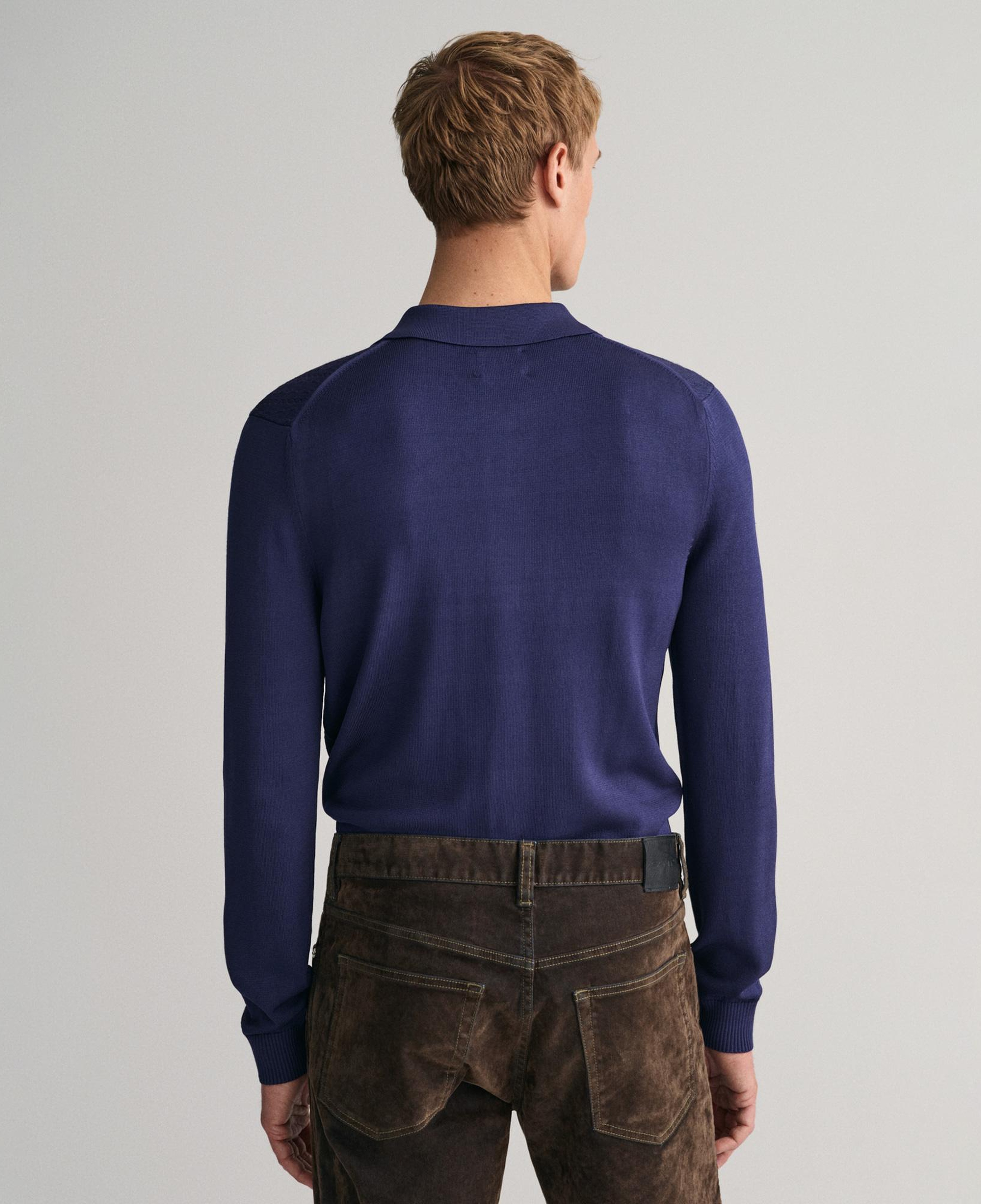 GANT Erkek Lacivert Relaxed Fit Klasik Yaka Kazak