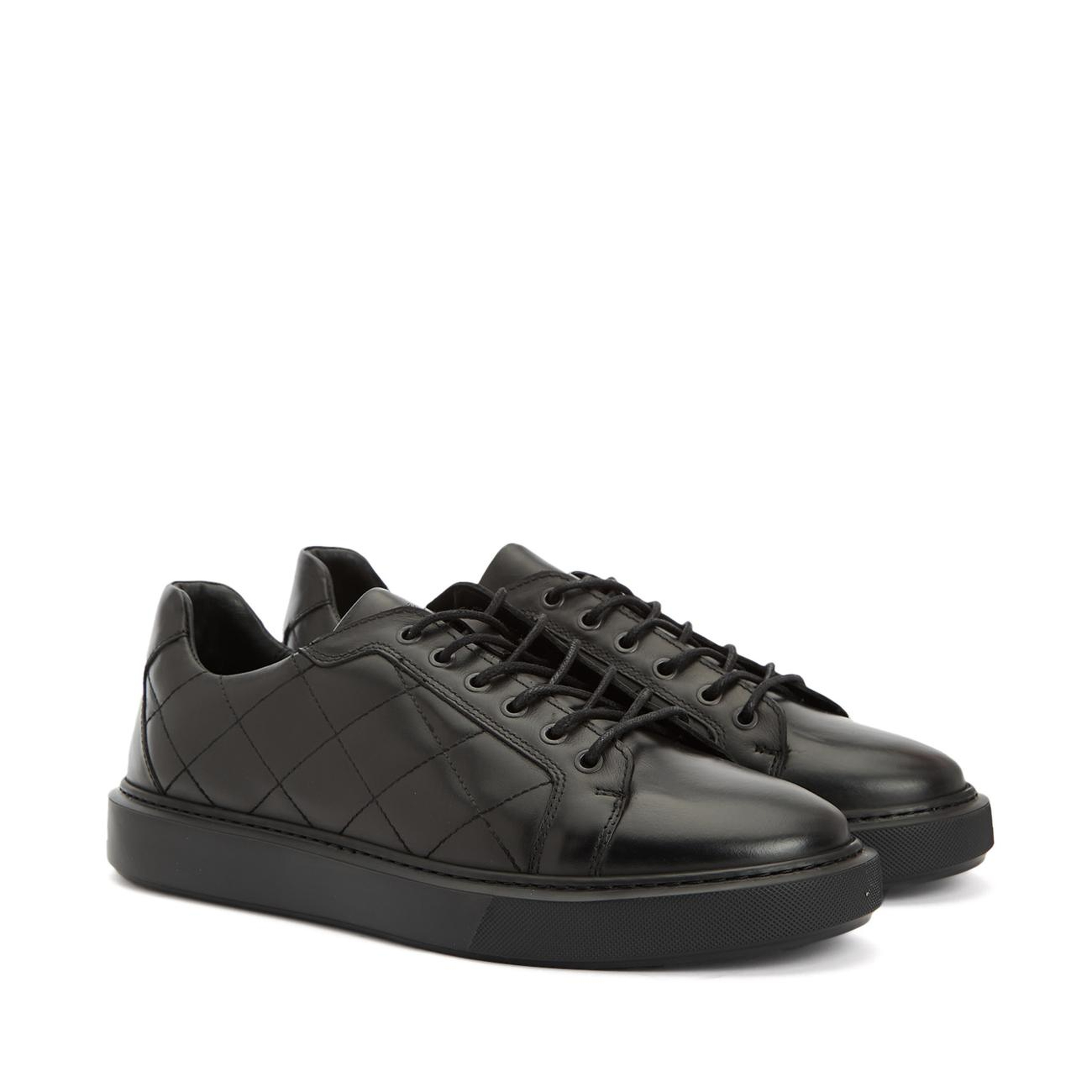 Divarese Erkek Siyah Deri Sneaker