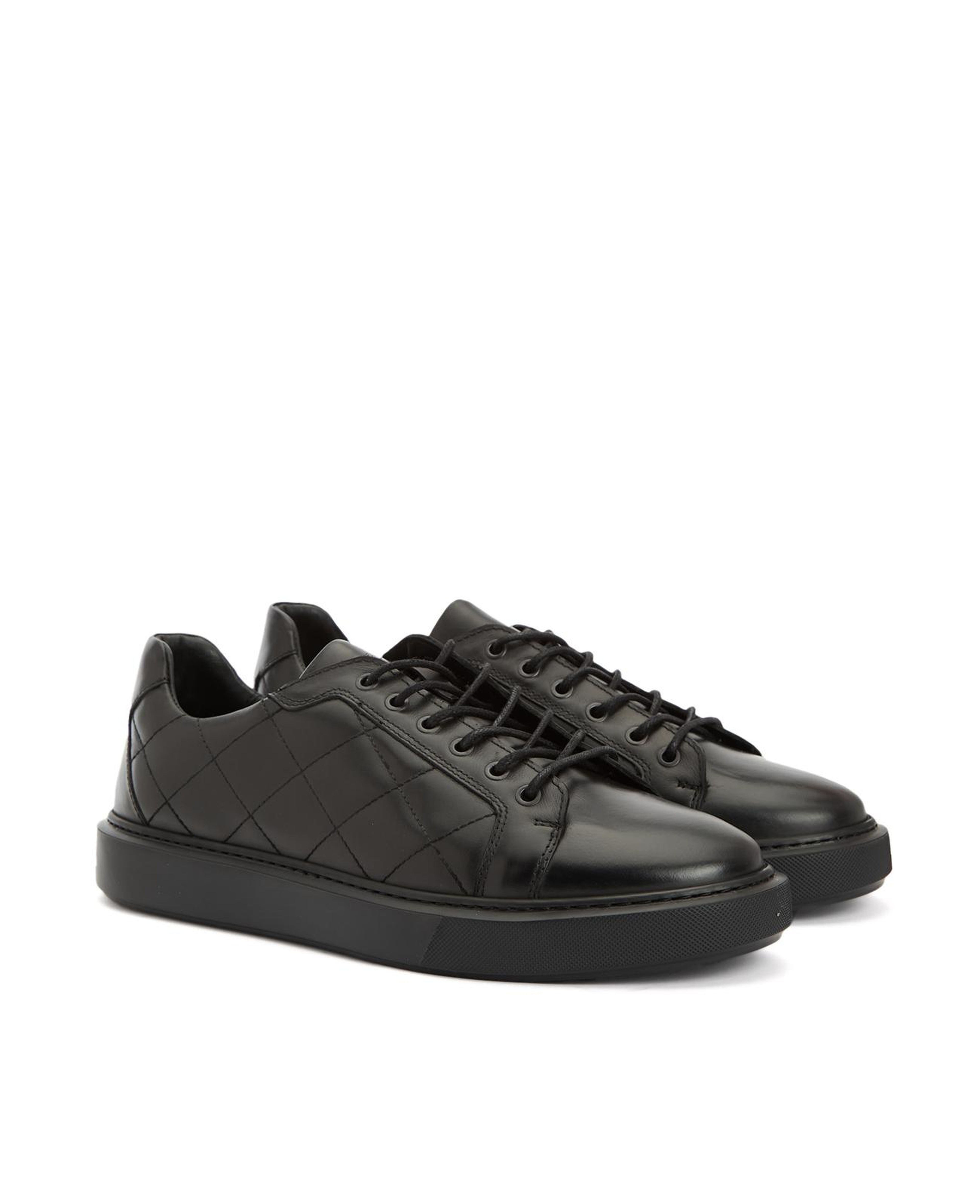 Divarese Erkek Siyah Deri Sneaker