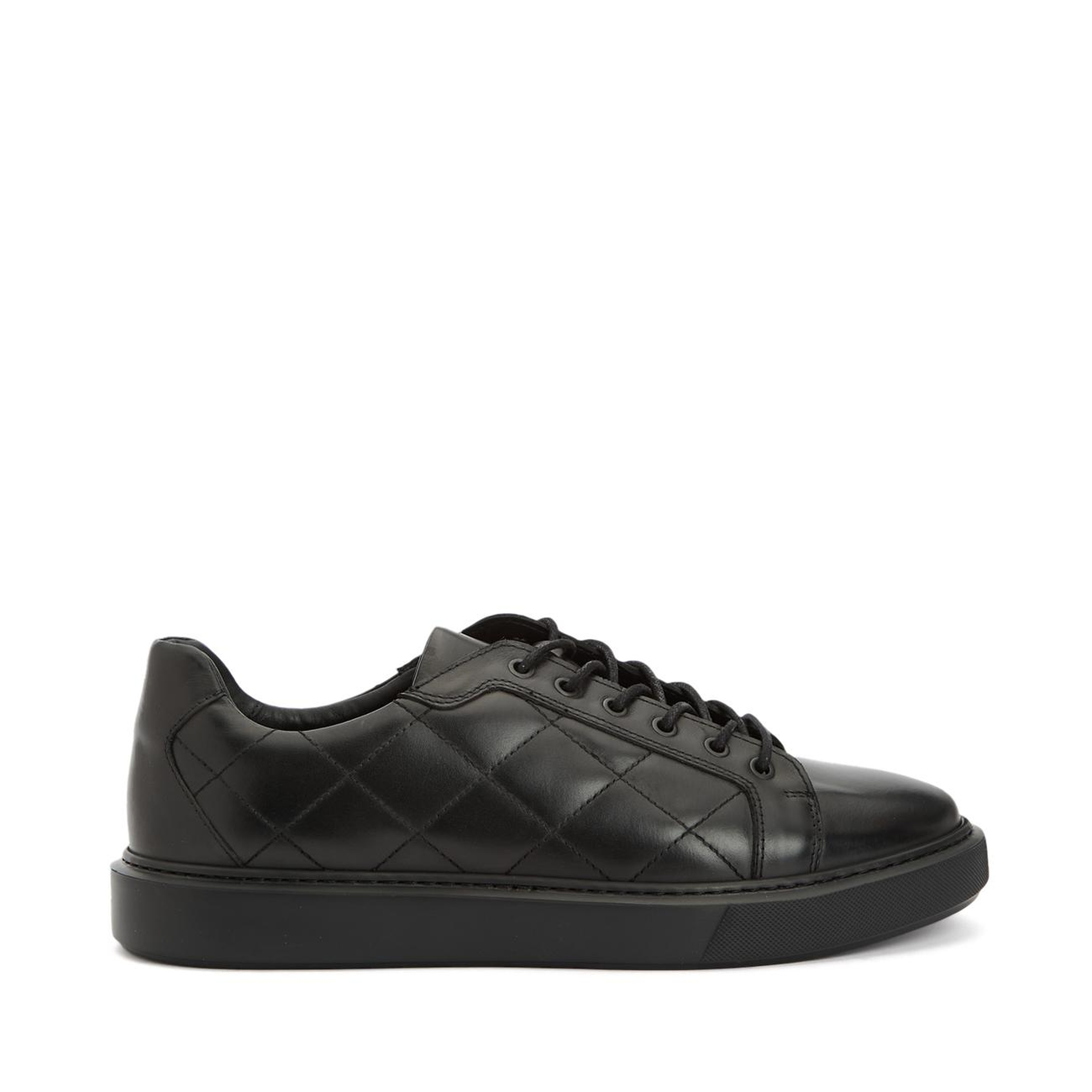 Divarese Erkek Siyah Deri Sneaker