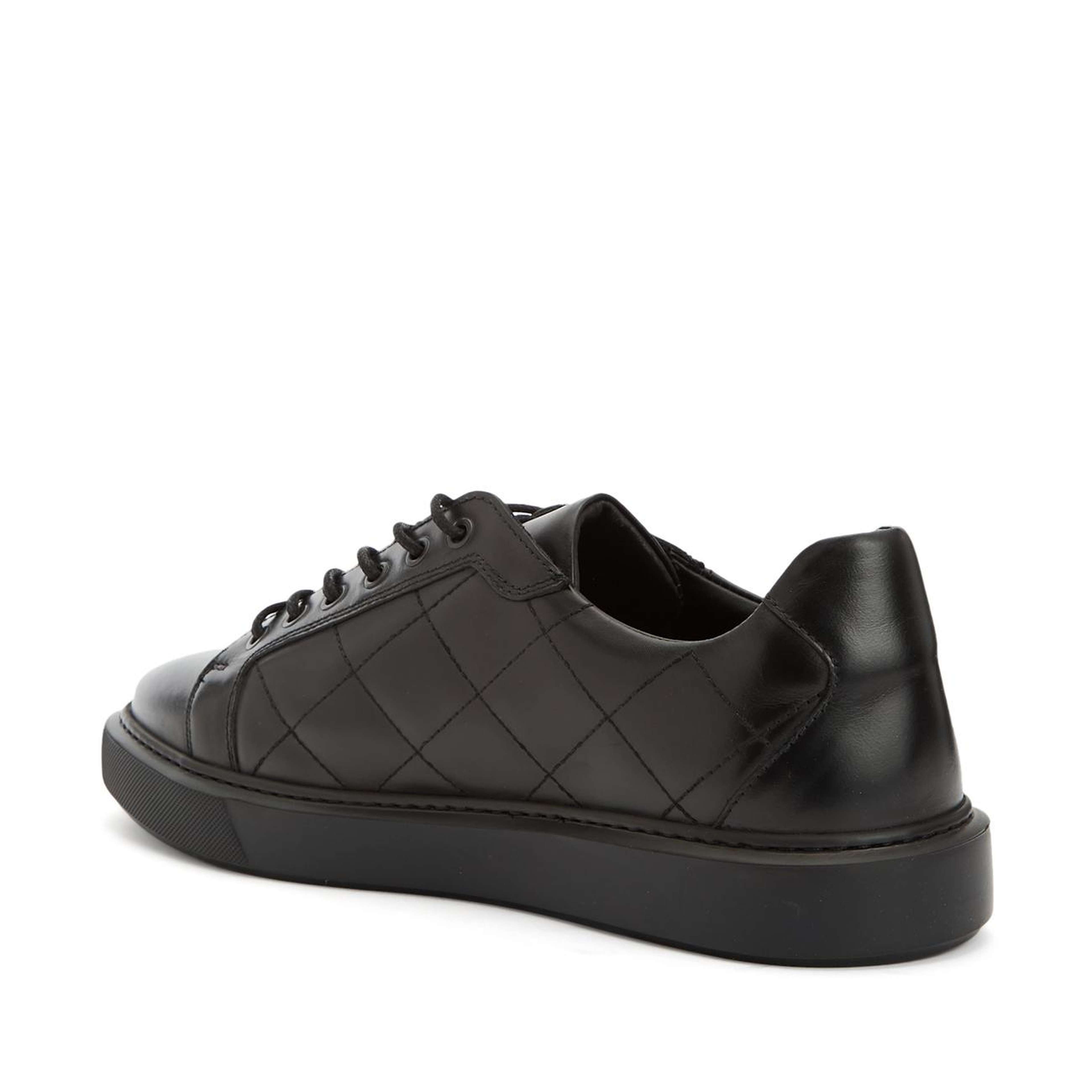 Divarese Erkek Siyah Deri Sneaker