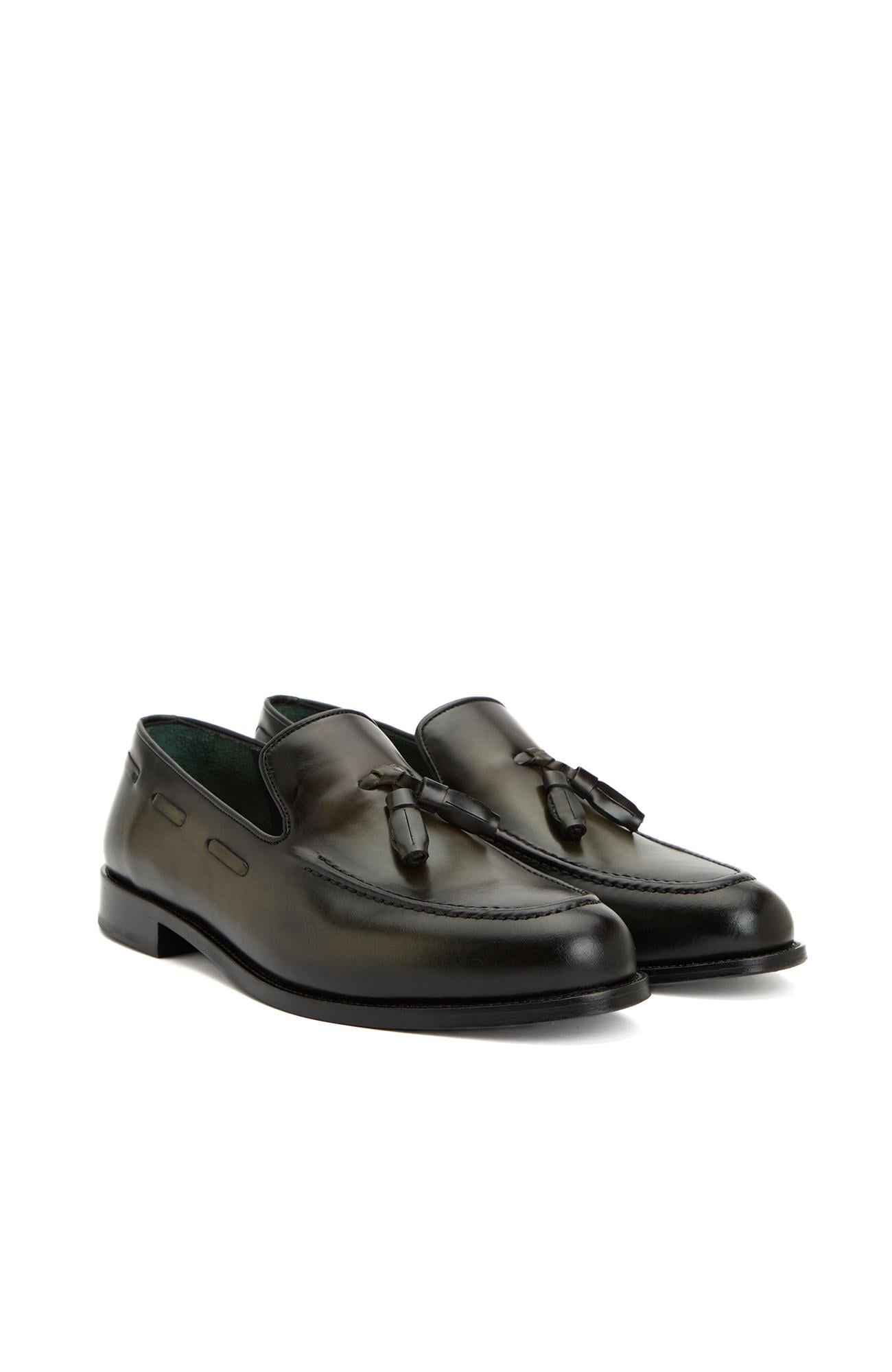 George Hogg Icons Erkek Haki Deri Loafer