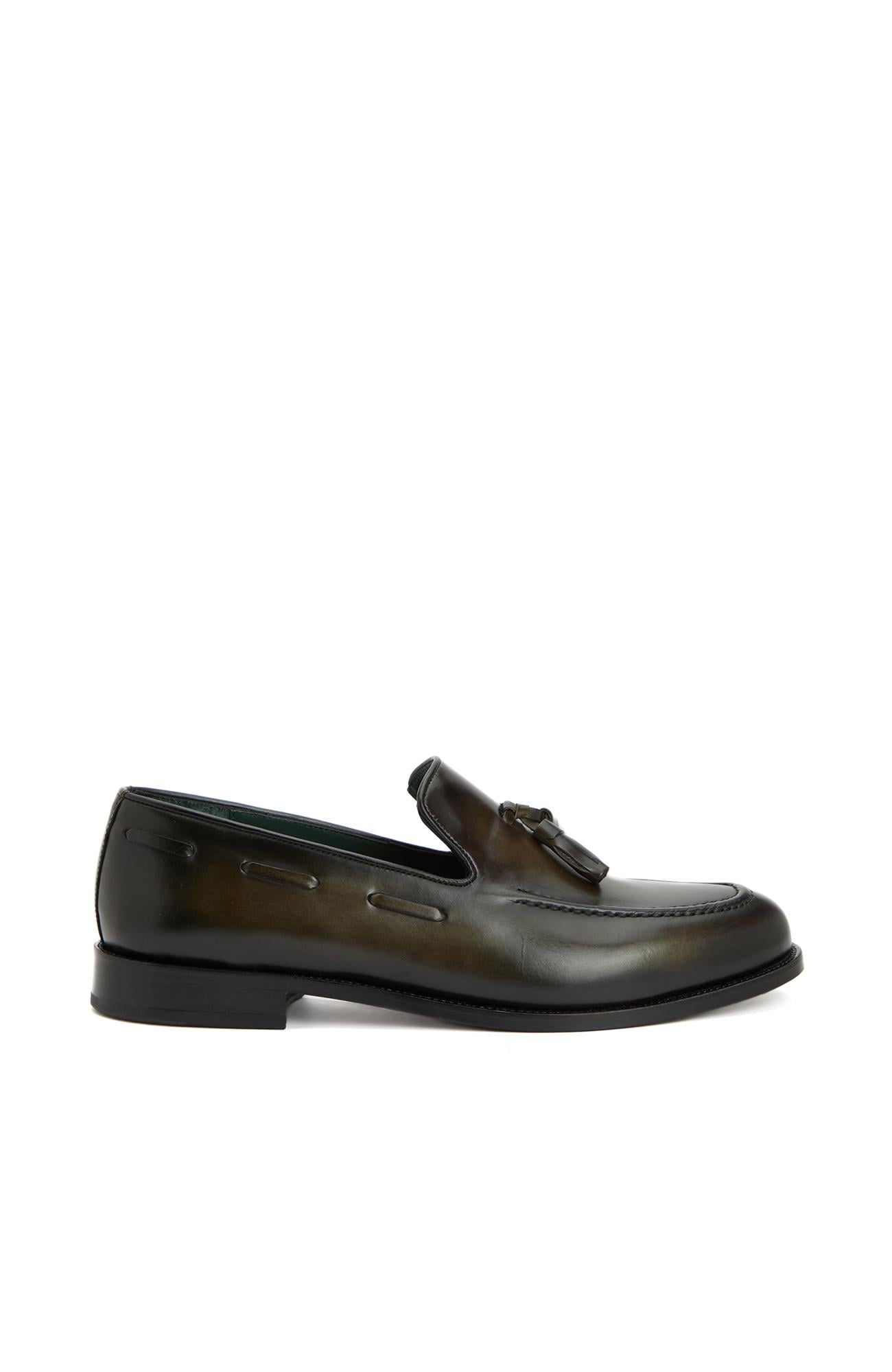 George Hogg Icons Erkek Haki Deri Loafer