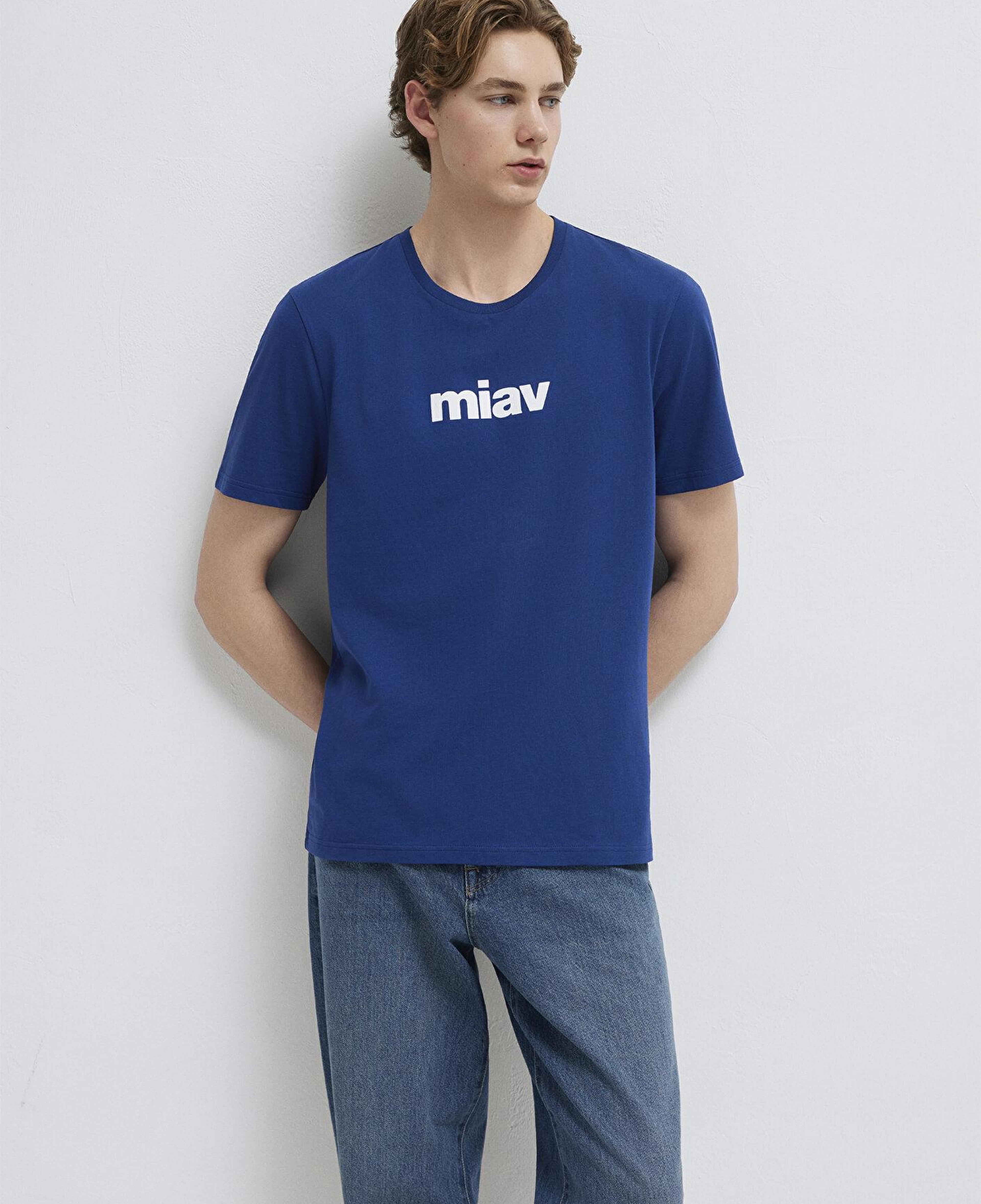 Mavi Miav Baskılı Mavi Tişört Regular Fit / Normal Kesim 067153-70722