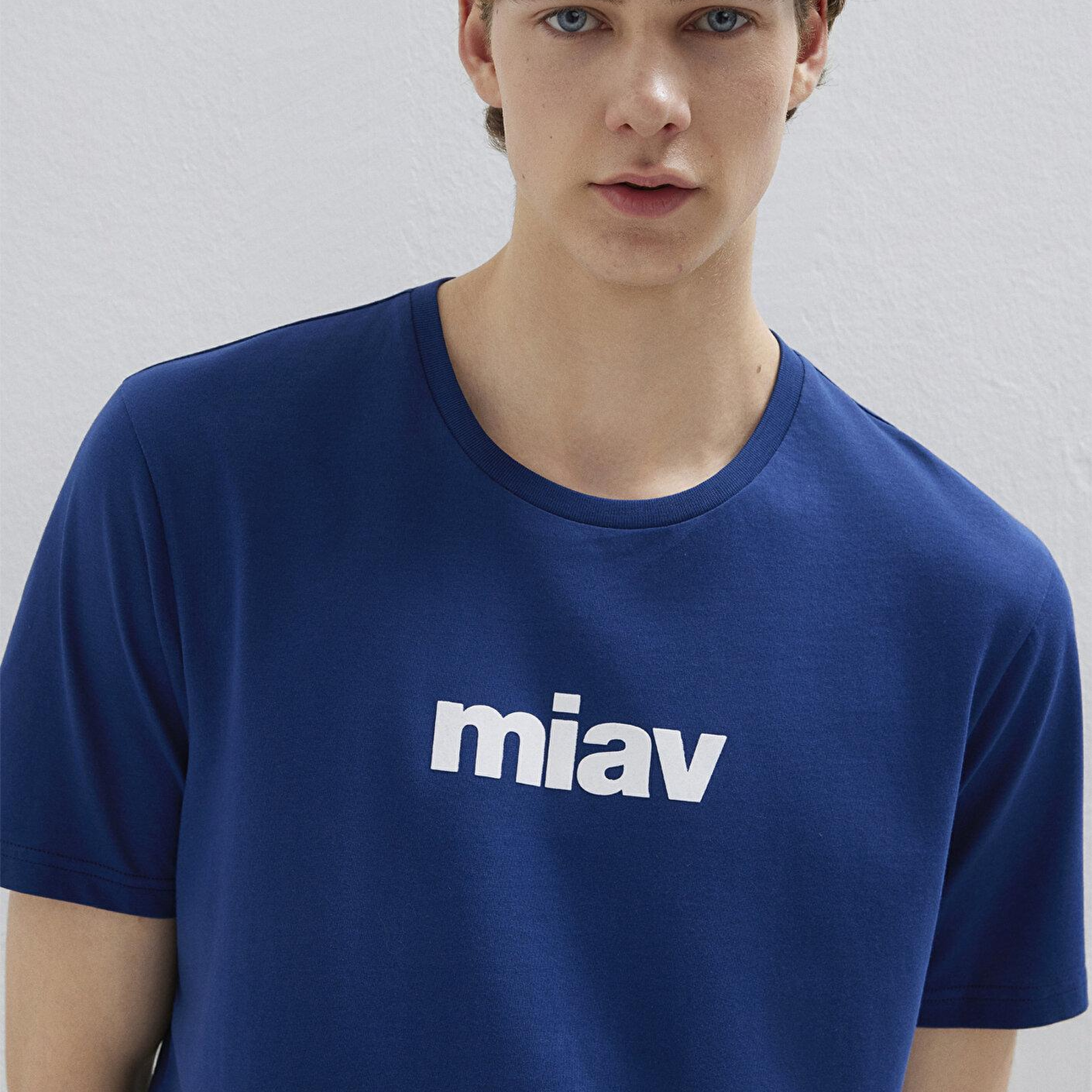 Mavi Miav Baskılı Mavi Tişört Regular Fit / Normal Kesim 067153-70722