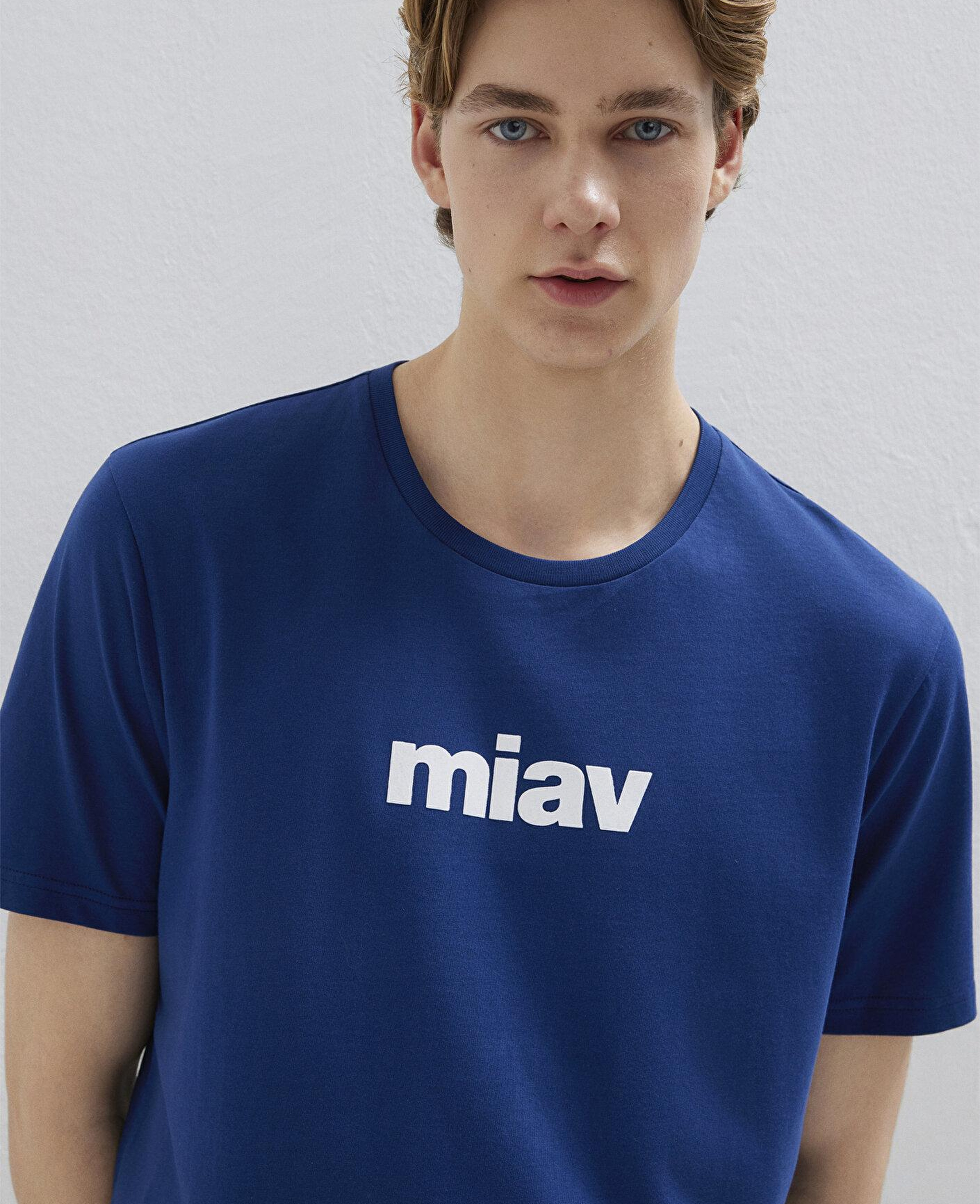Mavi Miav Baskılı Mavi Tişört Regular Fit / Normal Kesim 067153-70722