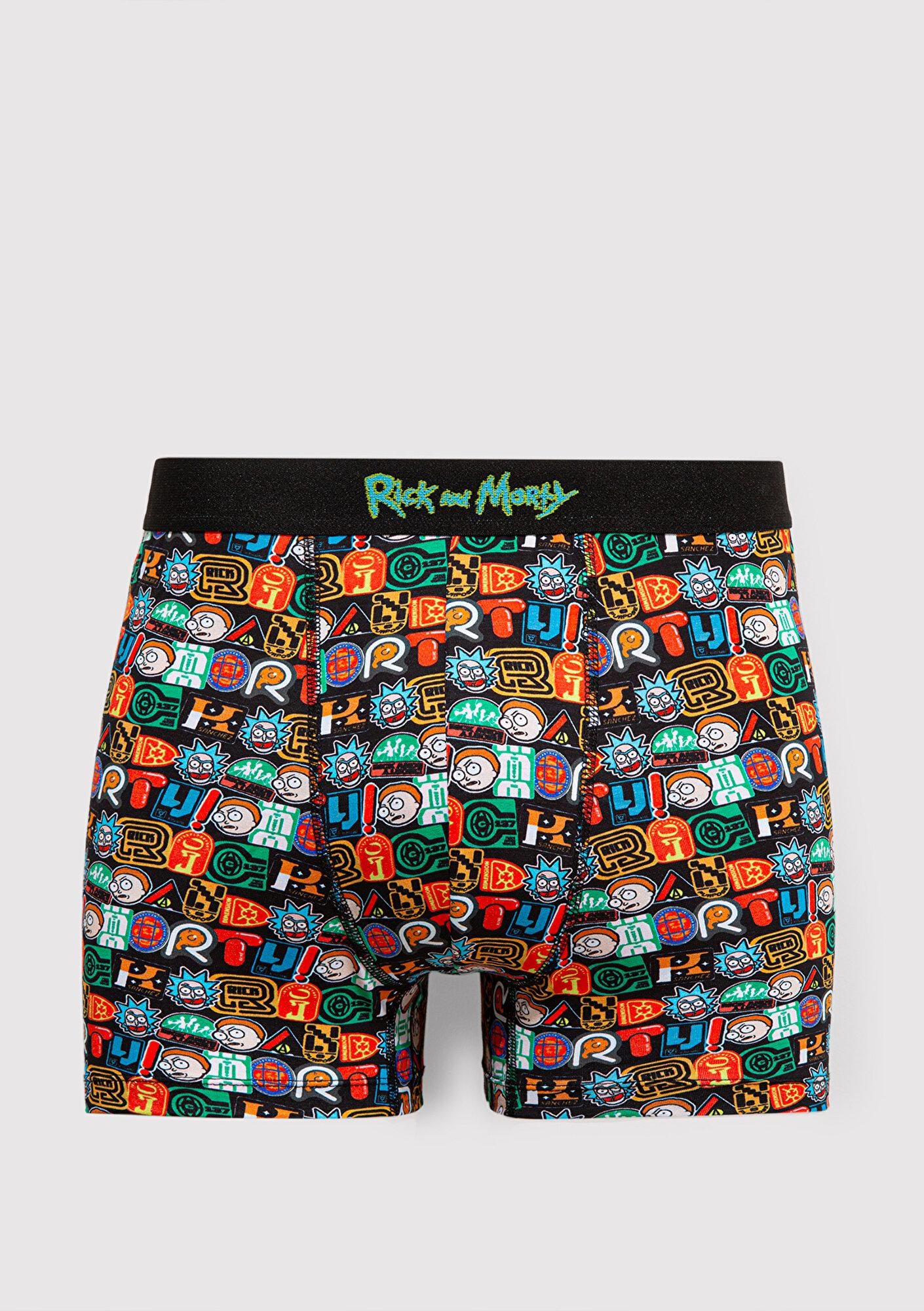 Mavi Rick And Morty Baskılı Renkli Boxer 0911985-34621