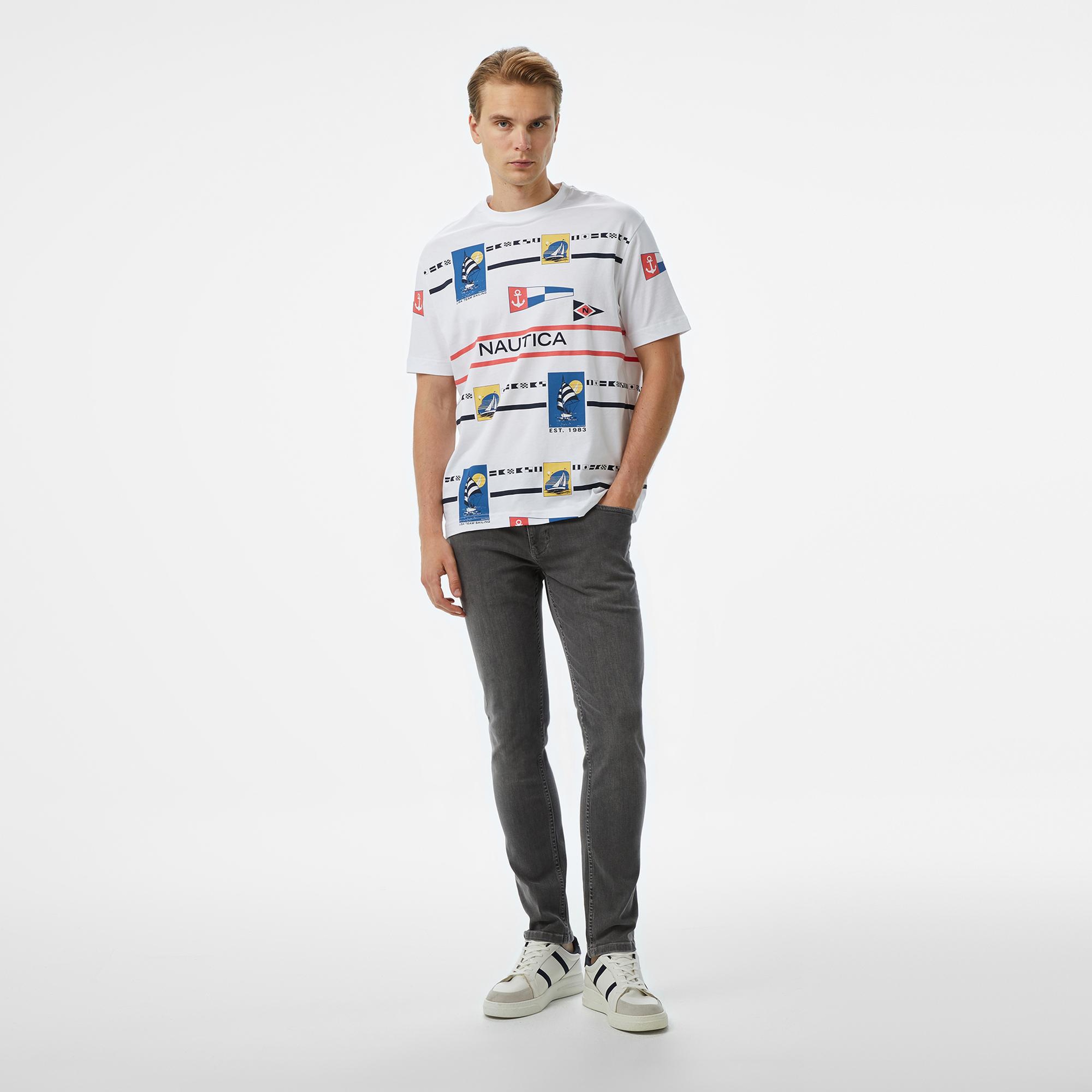 Nautica Erkek Gri Slim Fit Jean