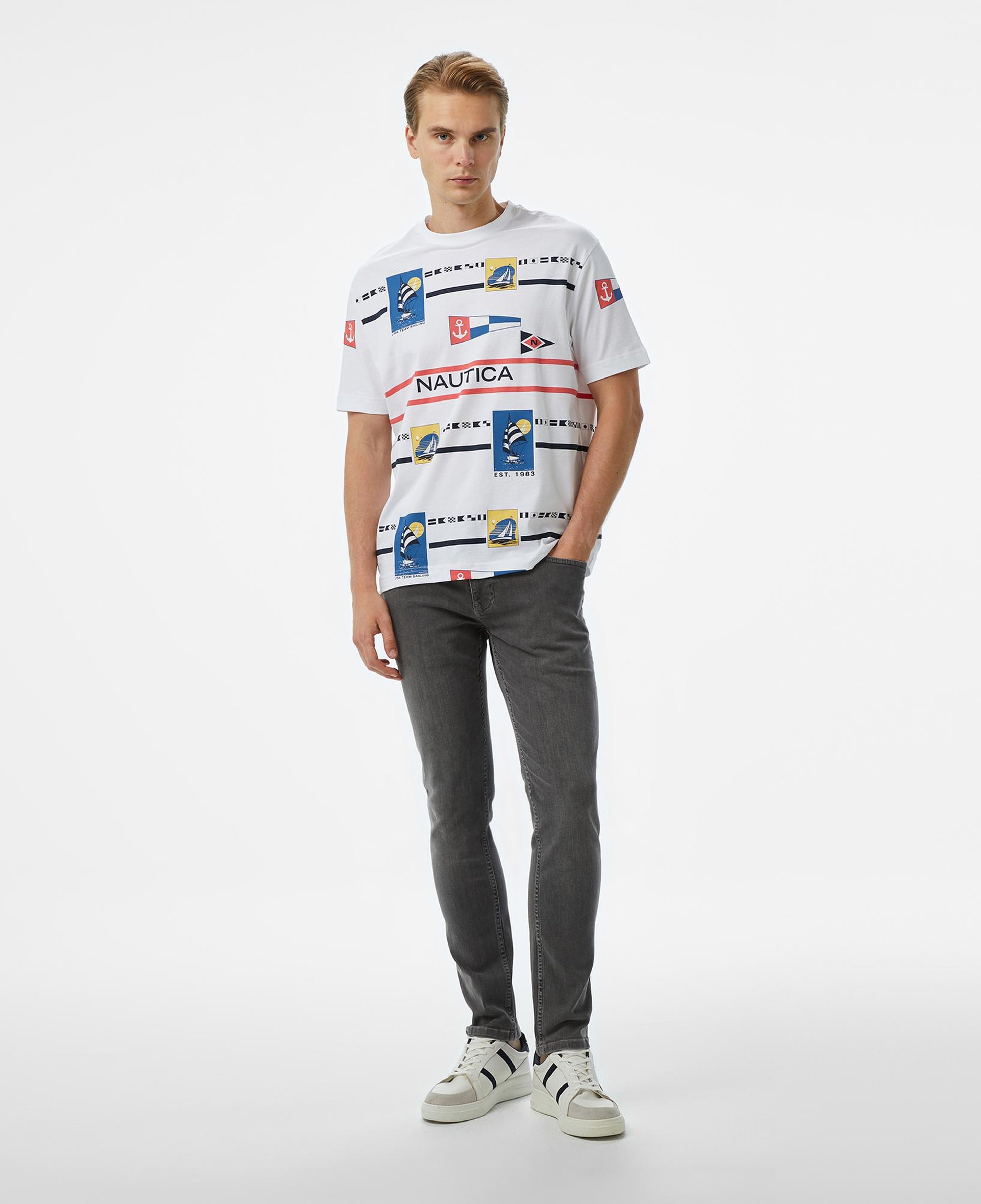 Nautica Erkek Gri Slim Fit Jean