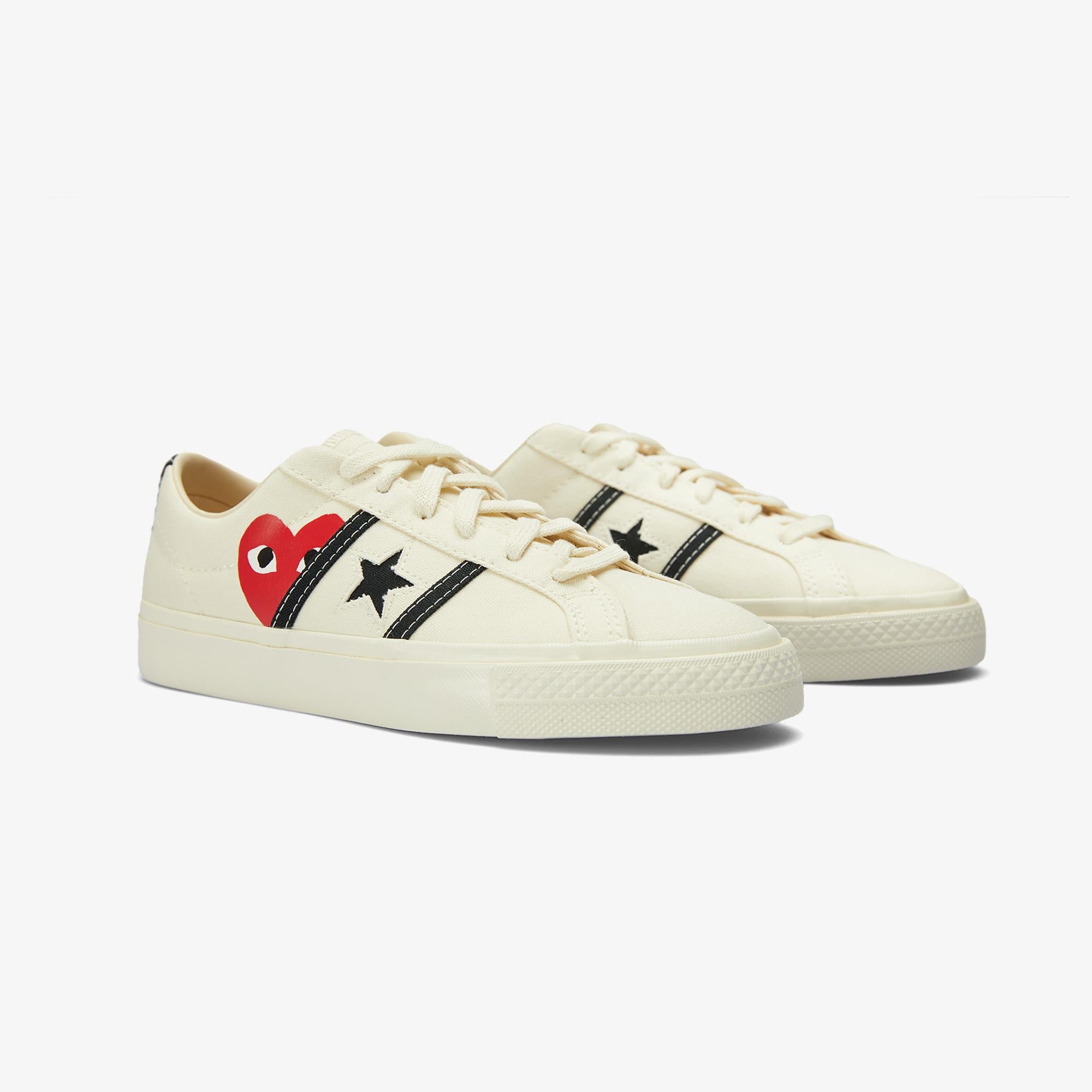 Converse X Comme Des Garçons Play One Star Academy Pro Unisex Krem Sneaker