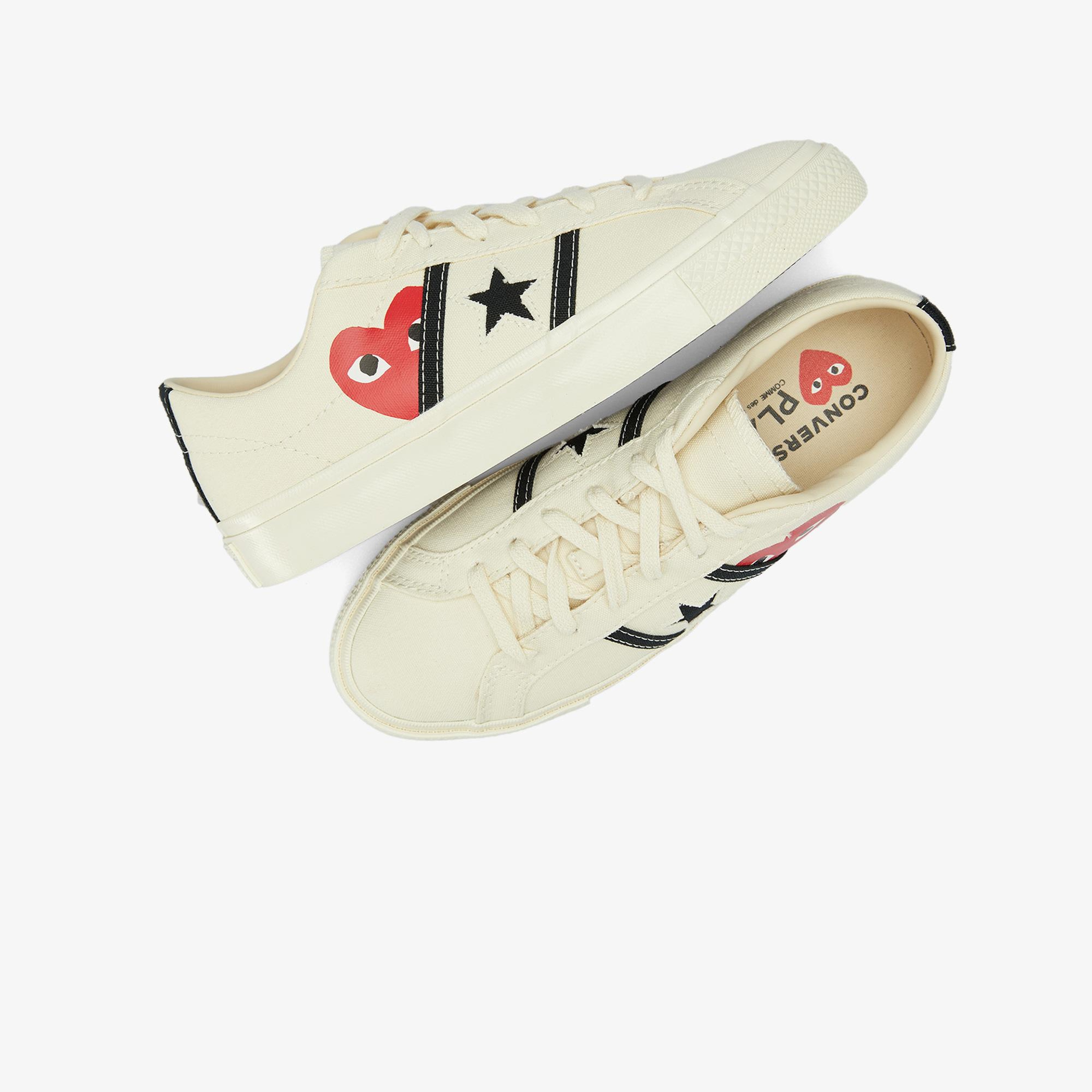Converse X Comme Des Garçons Play One Star Academy Pro Unisex Krem Sneaker