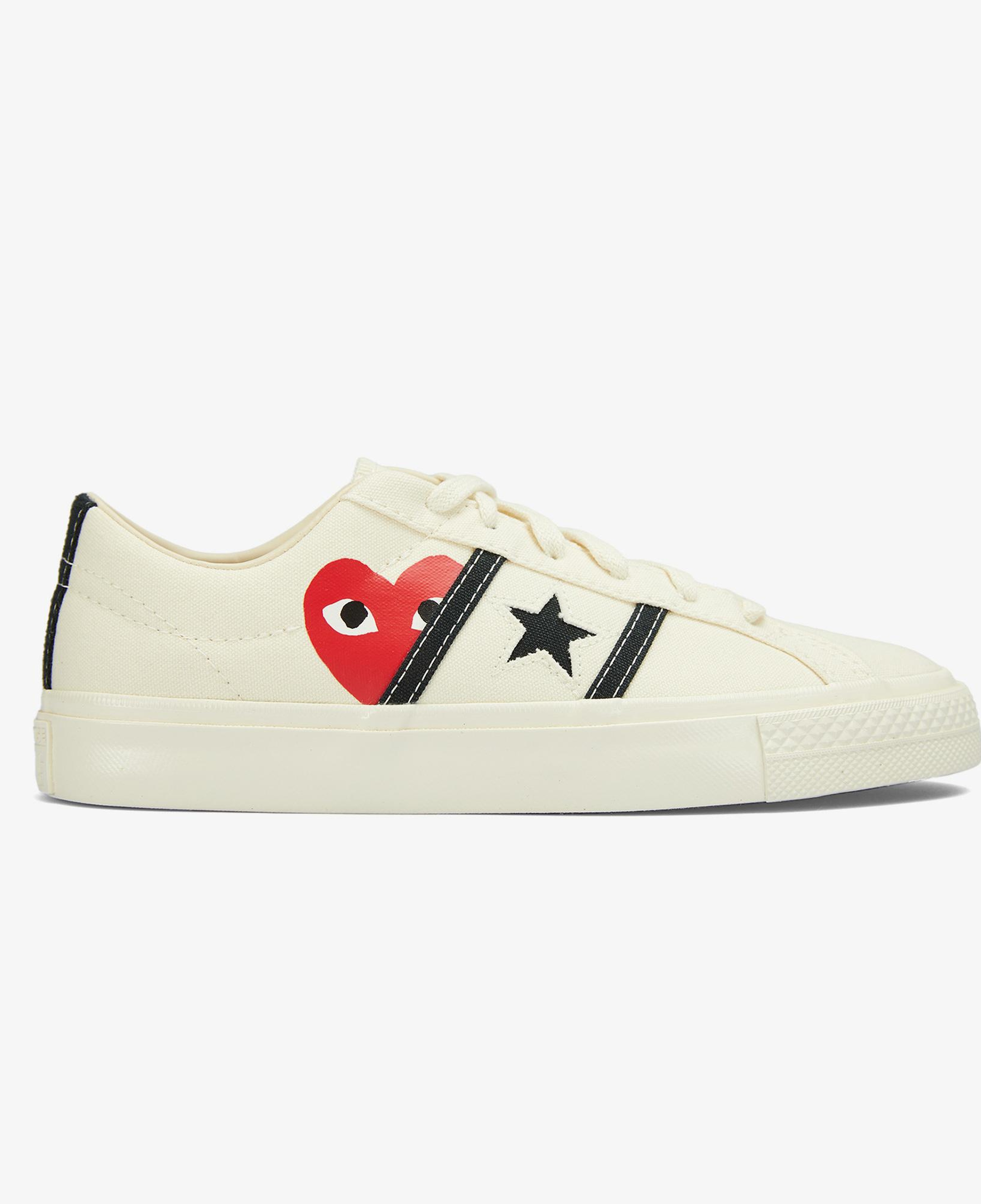 Converse X Comme Des Garçons Play One Star Academy Pro Unisex Krem Sneaker