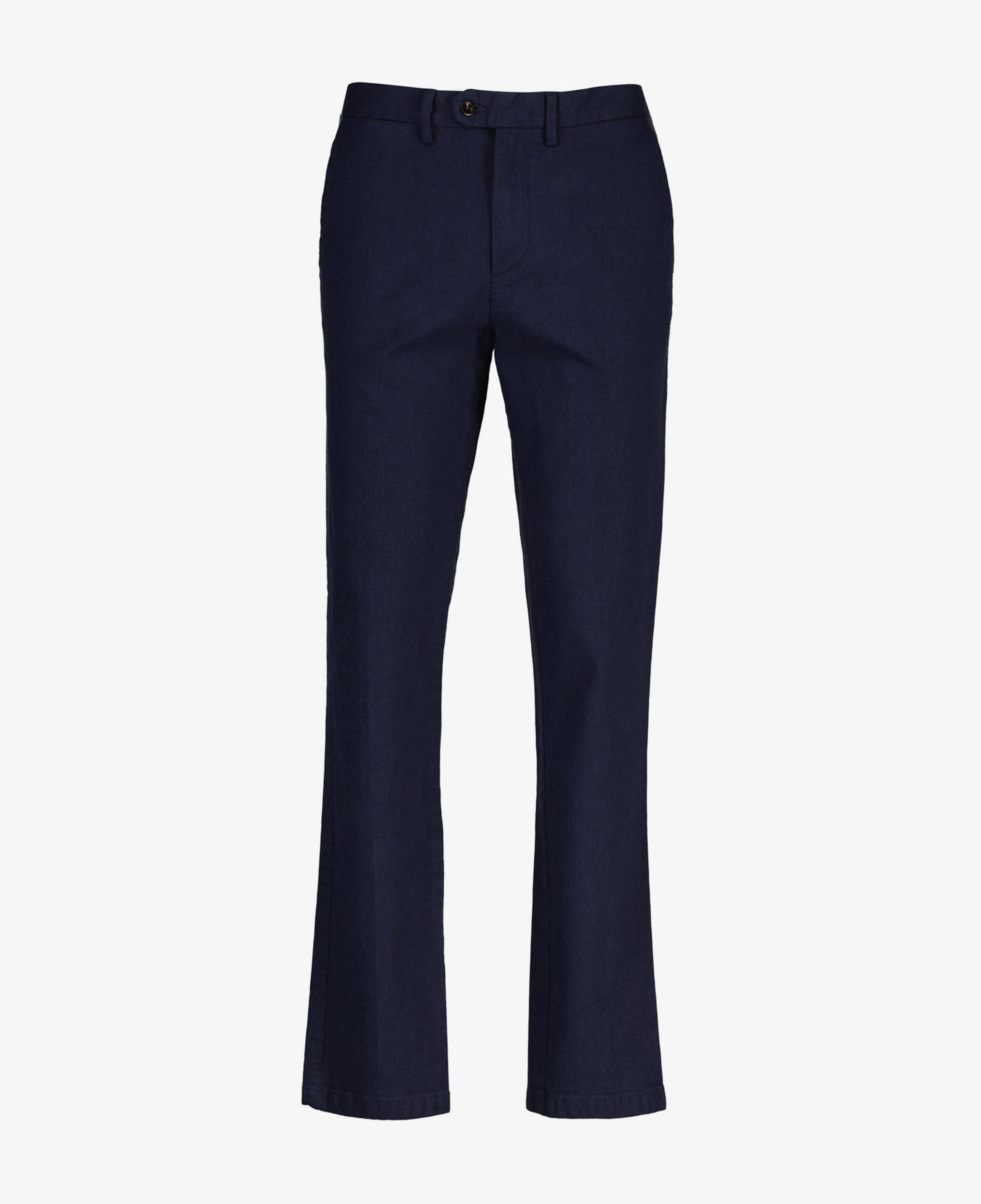GANT Erkek Lacivert Slim Fit Casual Herringbone Pantolon
