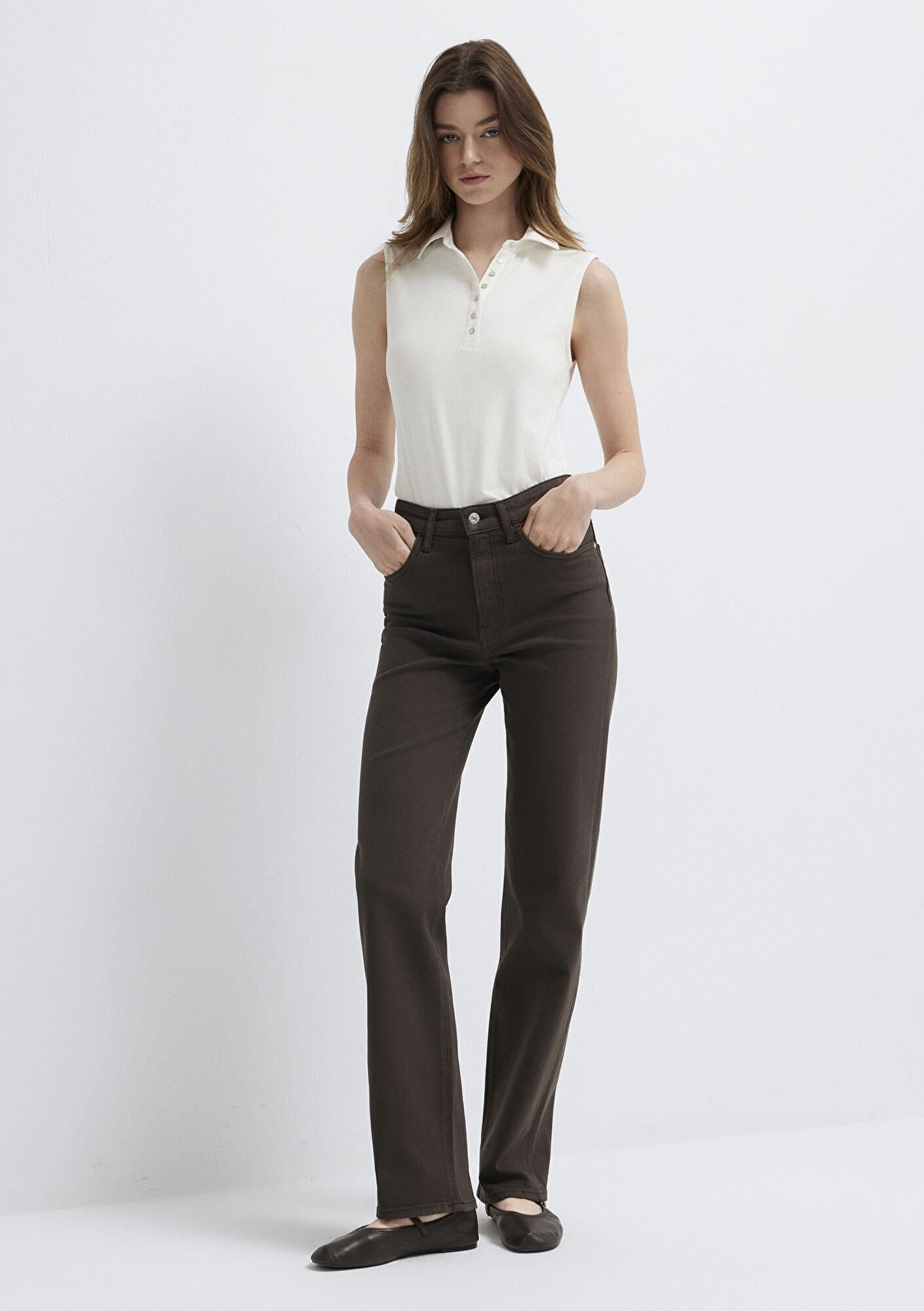 Mavi Sky Classic Denim Koyu Kahverengi Gabardin Pantolon 1010627-A3931