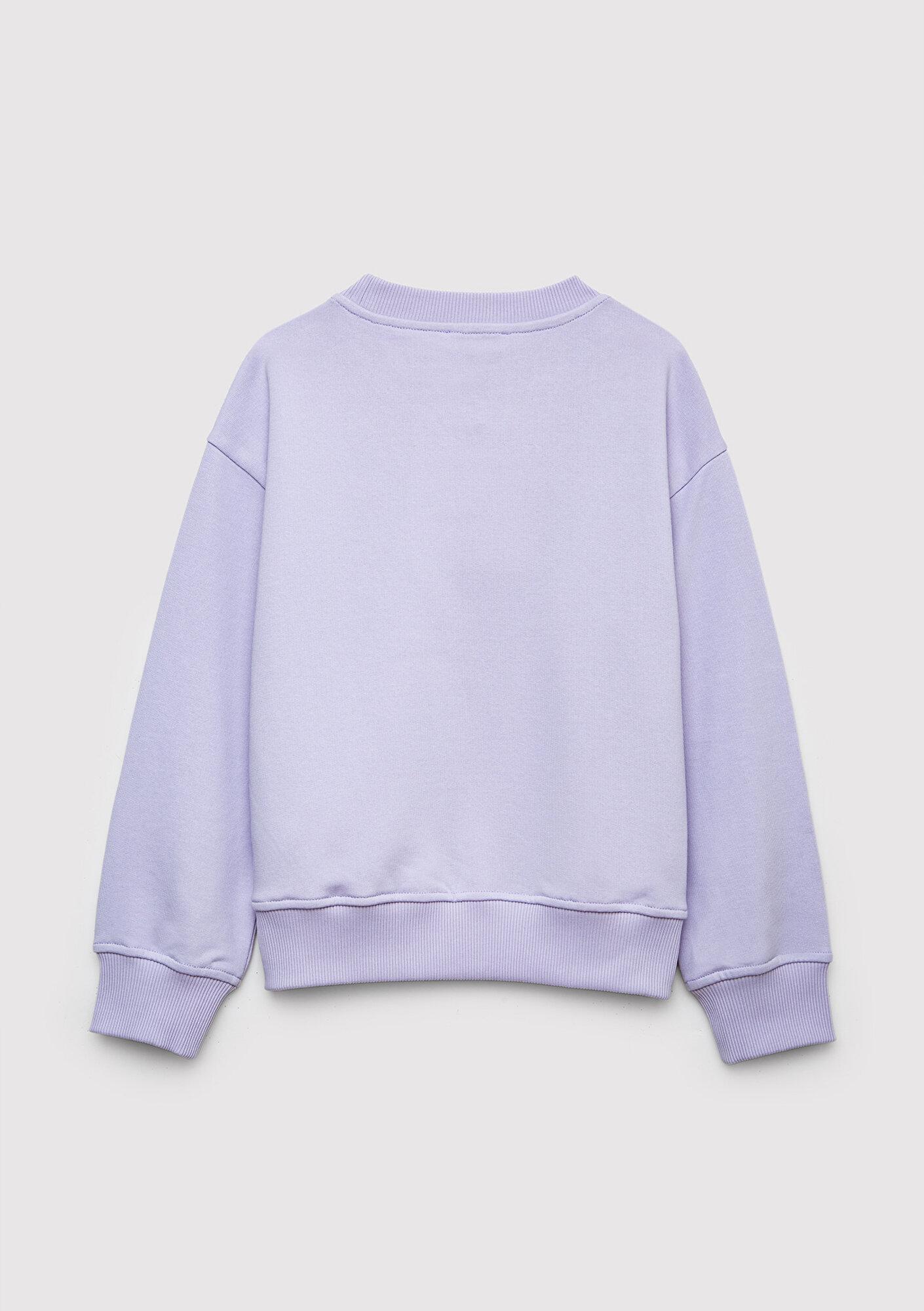 Mavi Kedi Baskılı Mor Sweatshirt 7S10210-70523