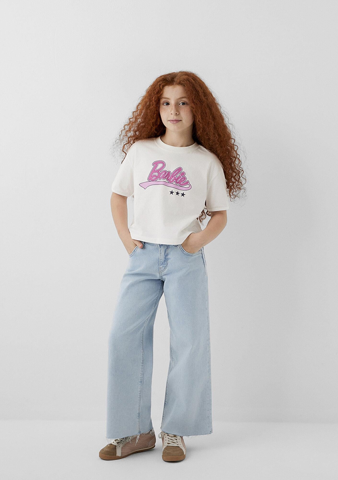 Mavi Barbie Baskılı Tişört Loose Fit / Bol Rahat Kesim 7610482-70057