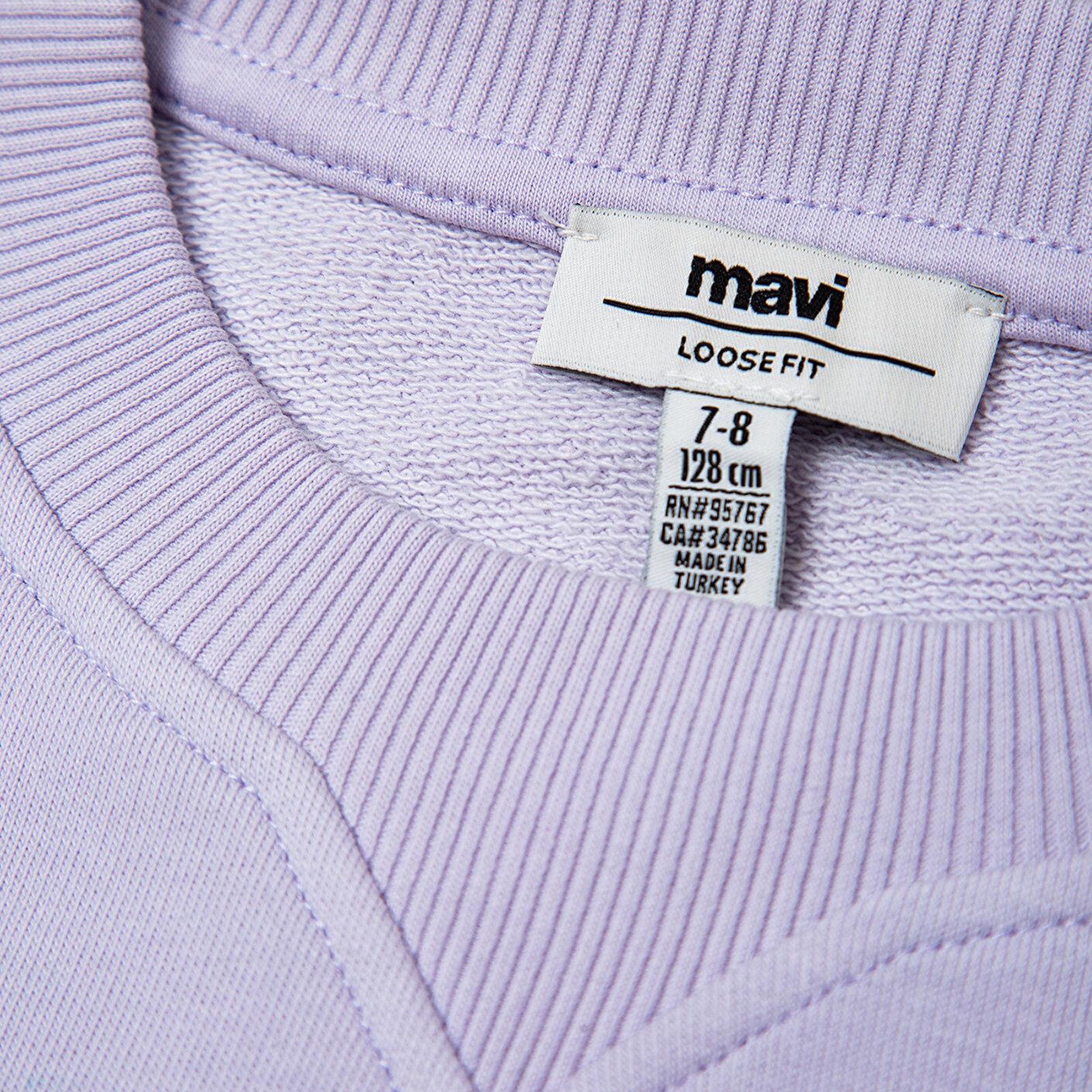 Mavi Kedi Baskılı Mor Sweatshirt 7S10210-70523