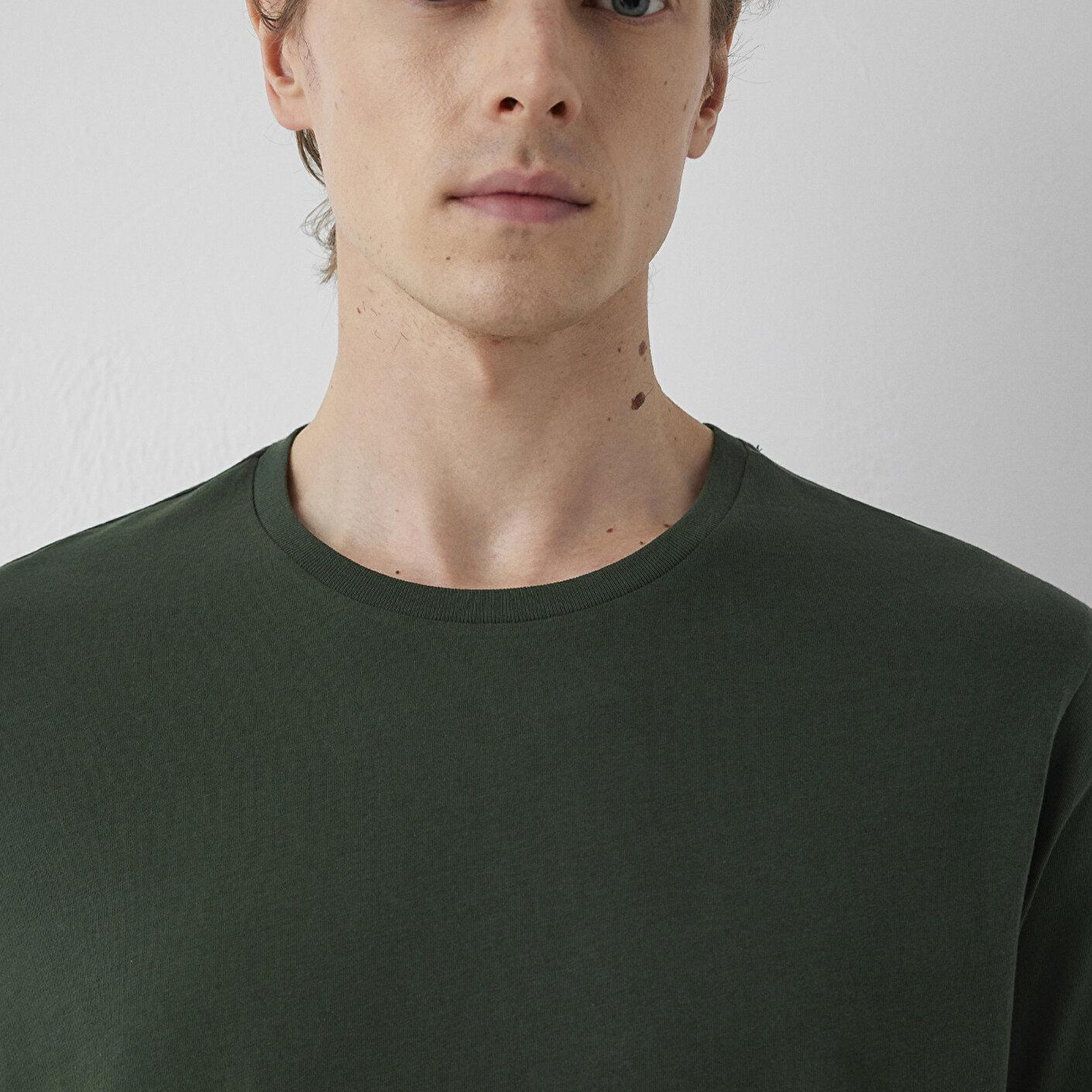 Mavi Yeşil Basic Tişört Slim Fit / Dar Kesim 065574-71602