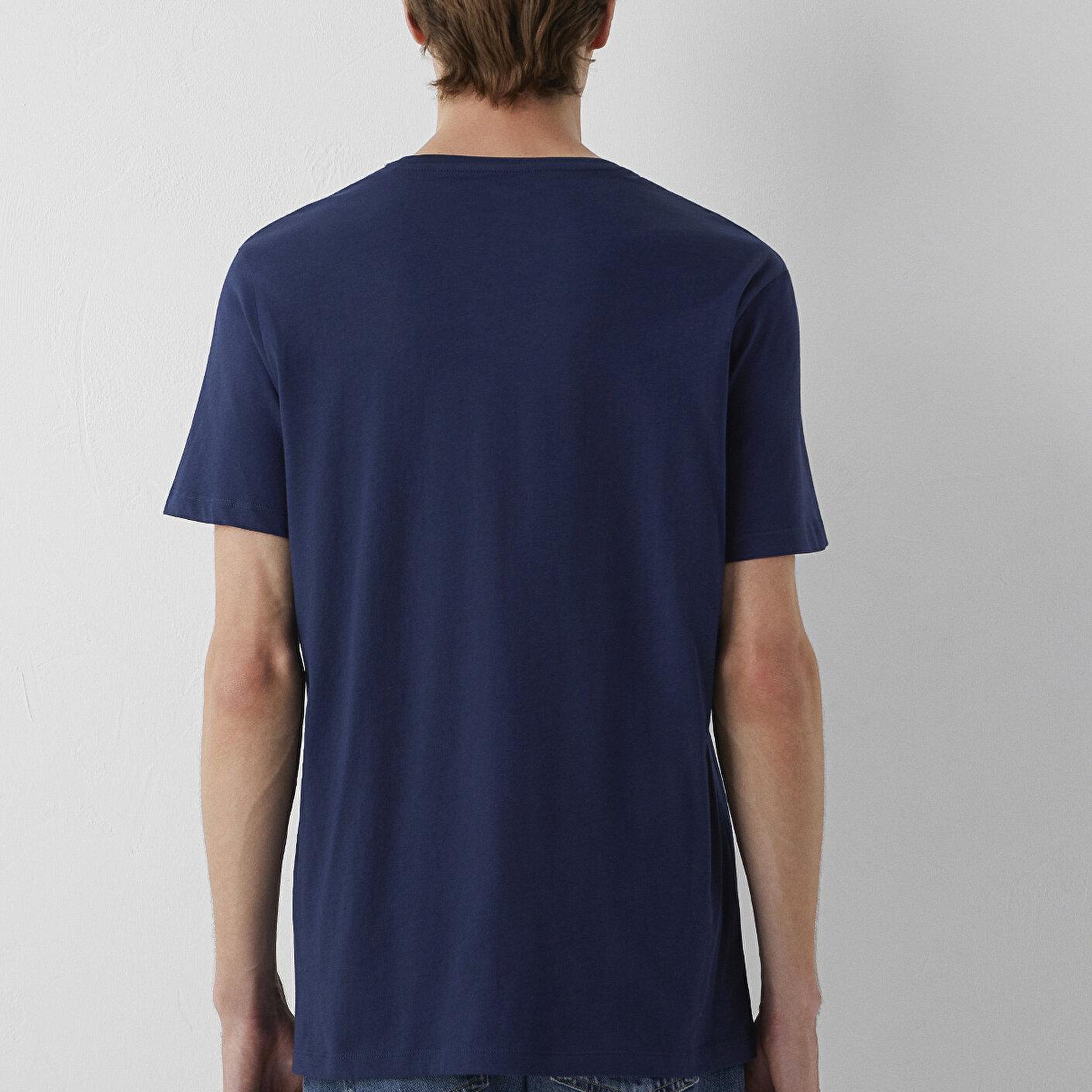Mavi Lacivert Basic Tişört Slim Fit / Dar Kesim 065574-70497