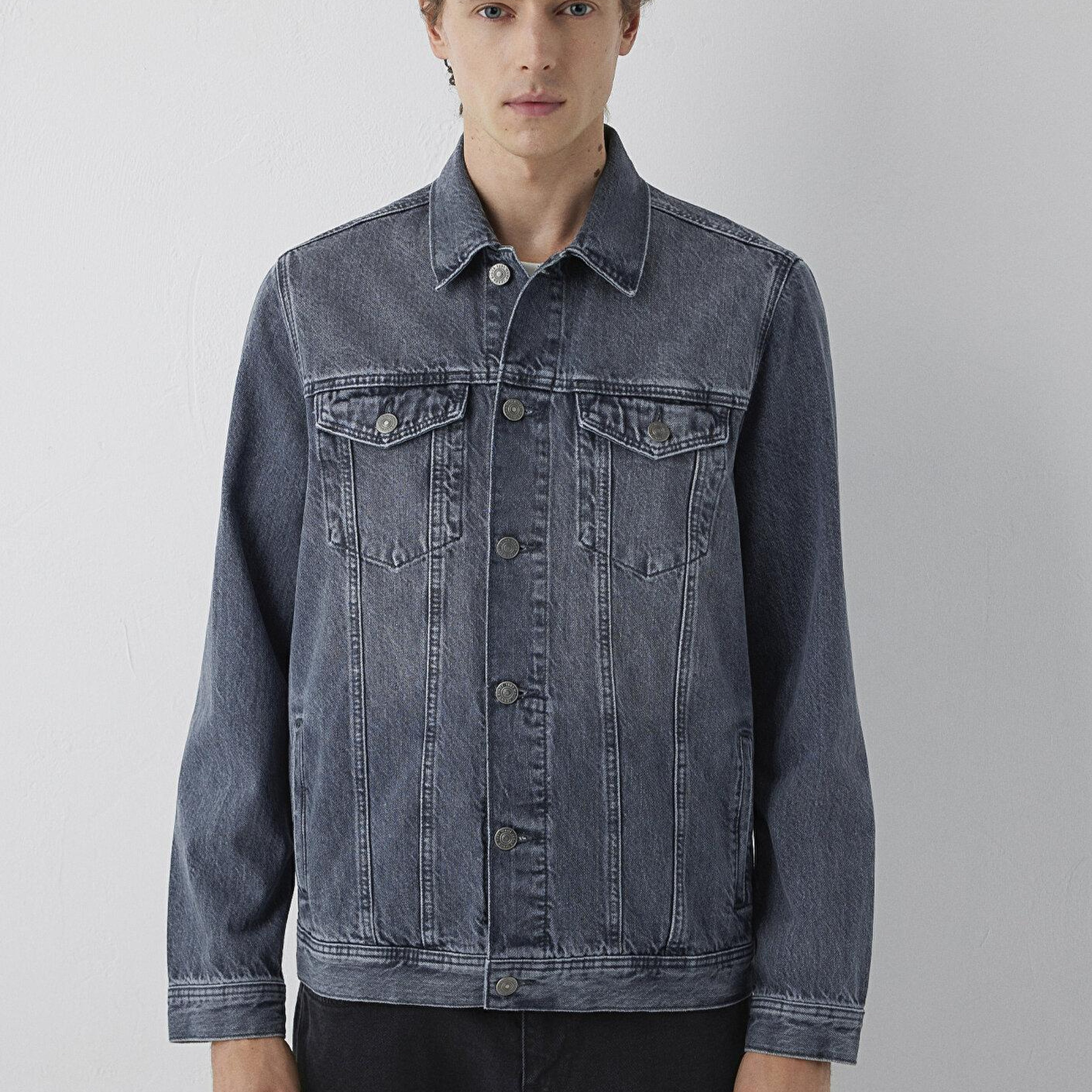 Mavi Drake Classic Denim Gri Denim Ceket 010143-A4066