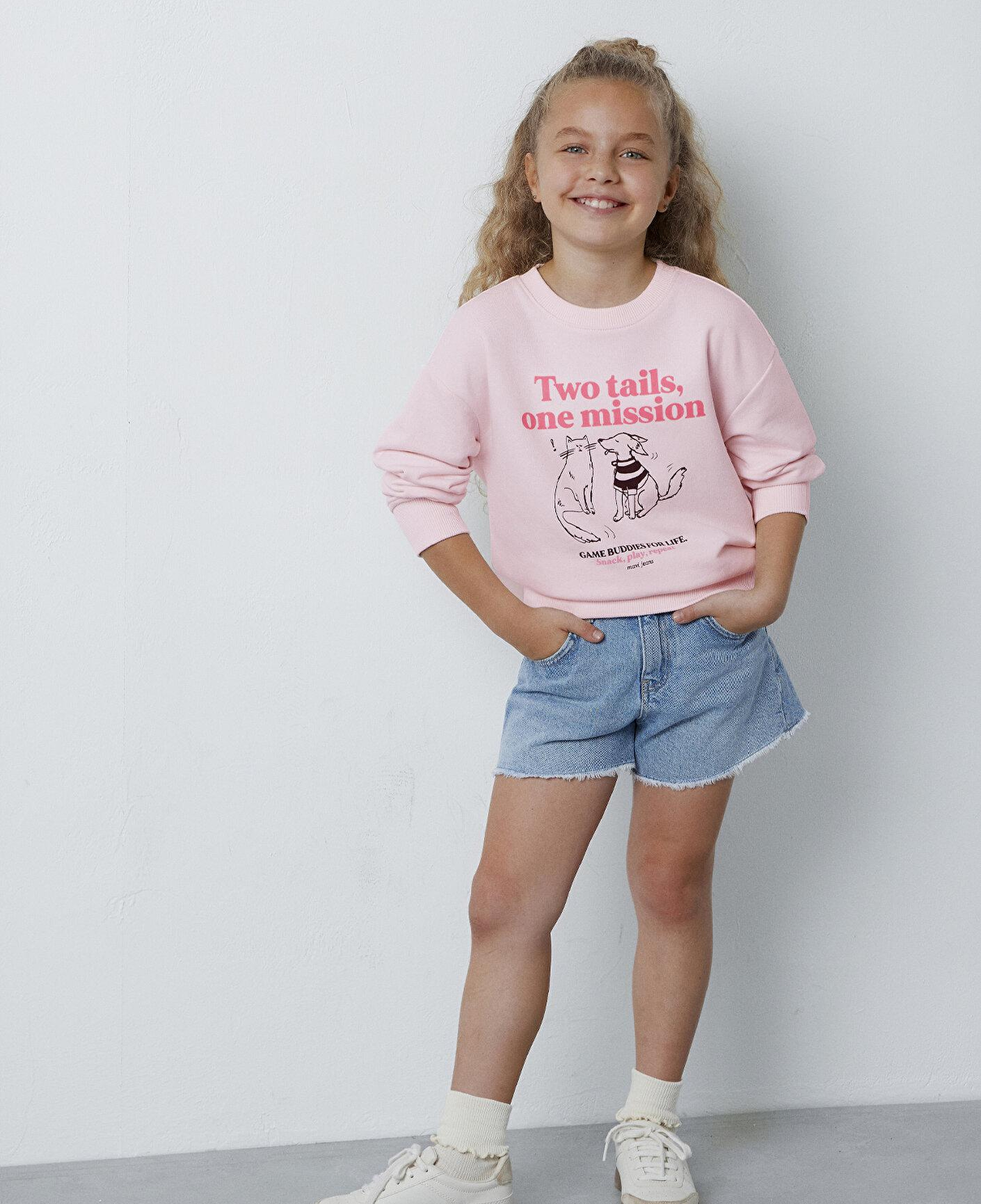Mavi Baskılı Pembe Sweatshirt 7S10212-91487