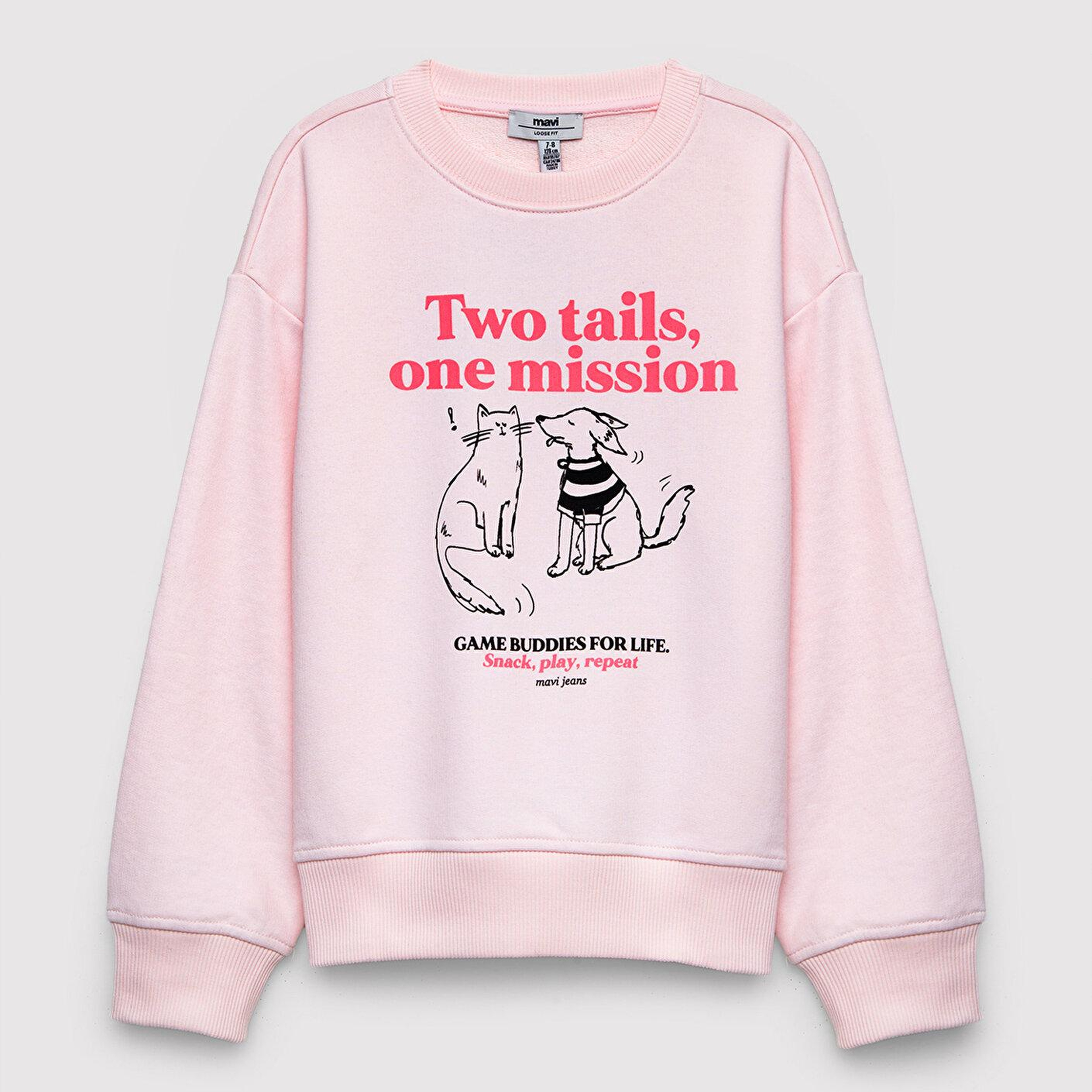 Mavi Baskılı Pembe Sweatshirt 7S10212-91487
