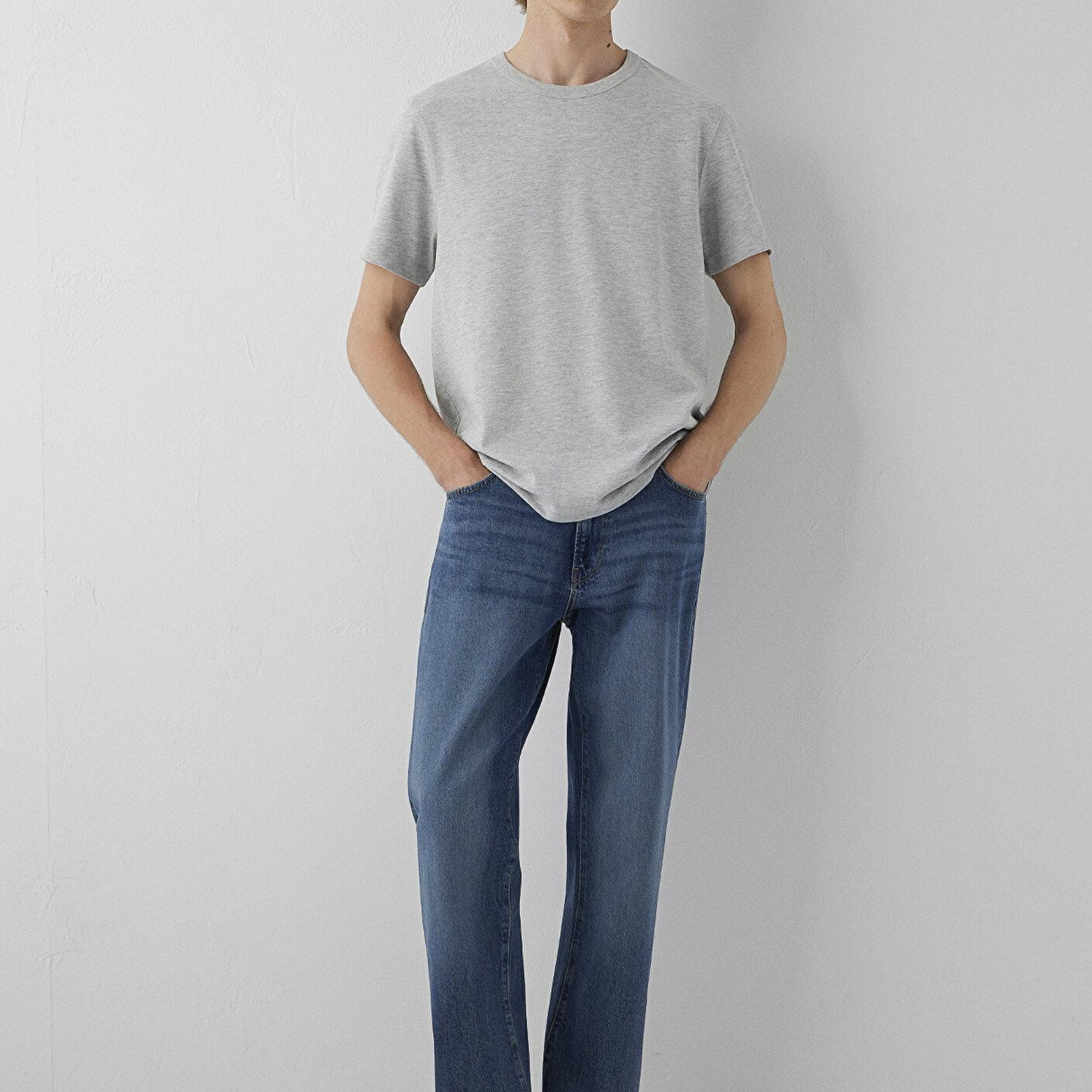 Mavi Gri Basic Tişört Regular Fit / Normal Kesim 0613509-80018