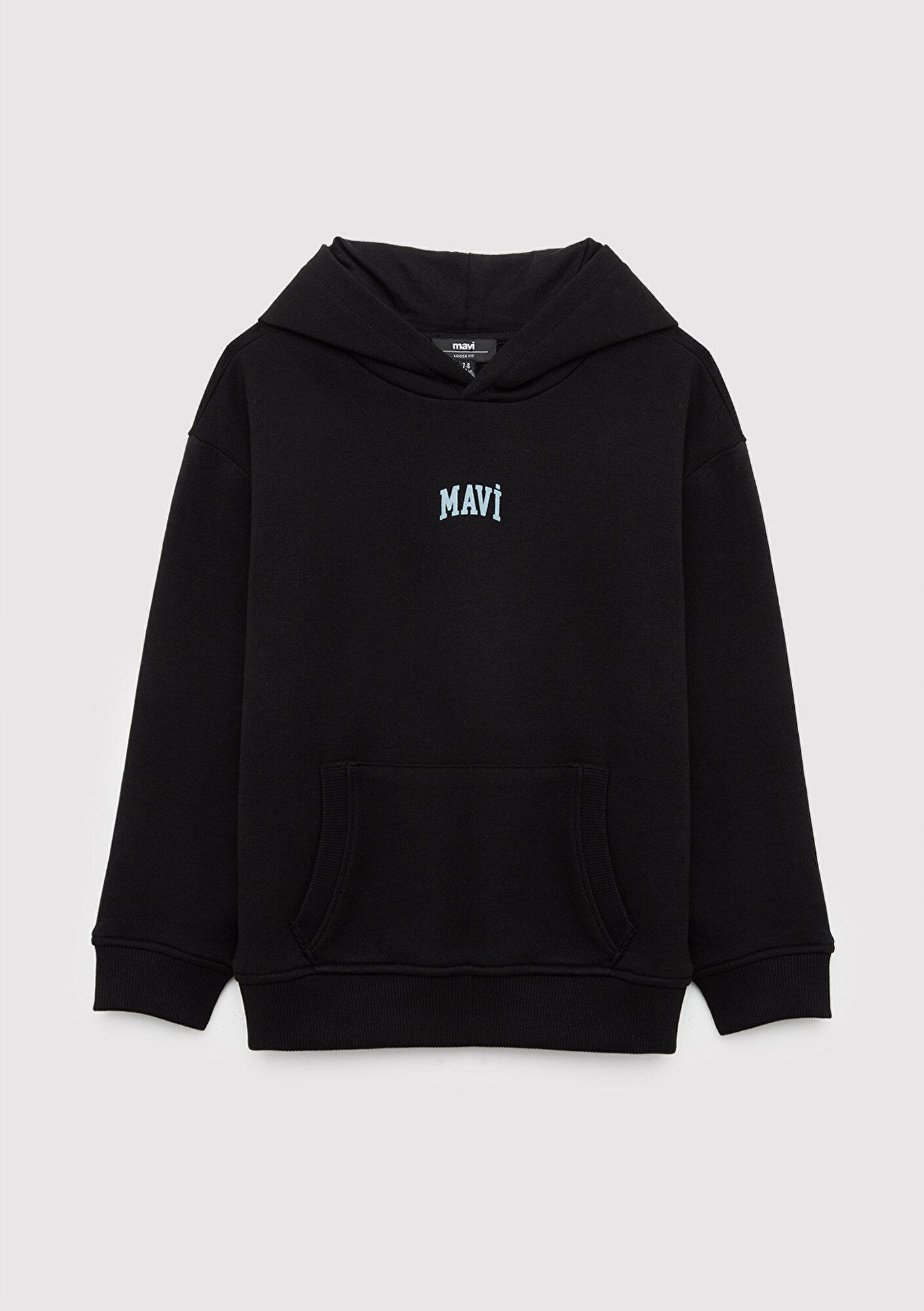 Mavi Kapüşonlu Siyah Sweatshirt 6S10199-900